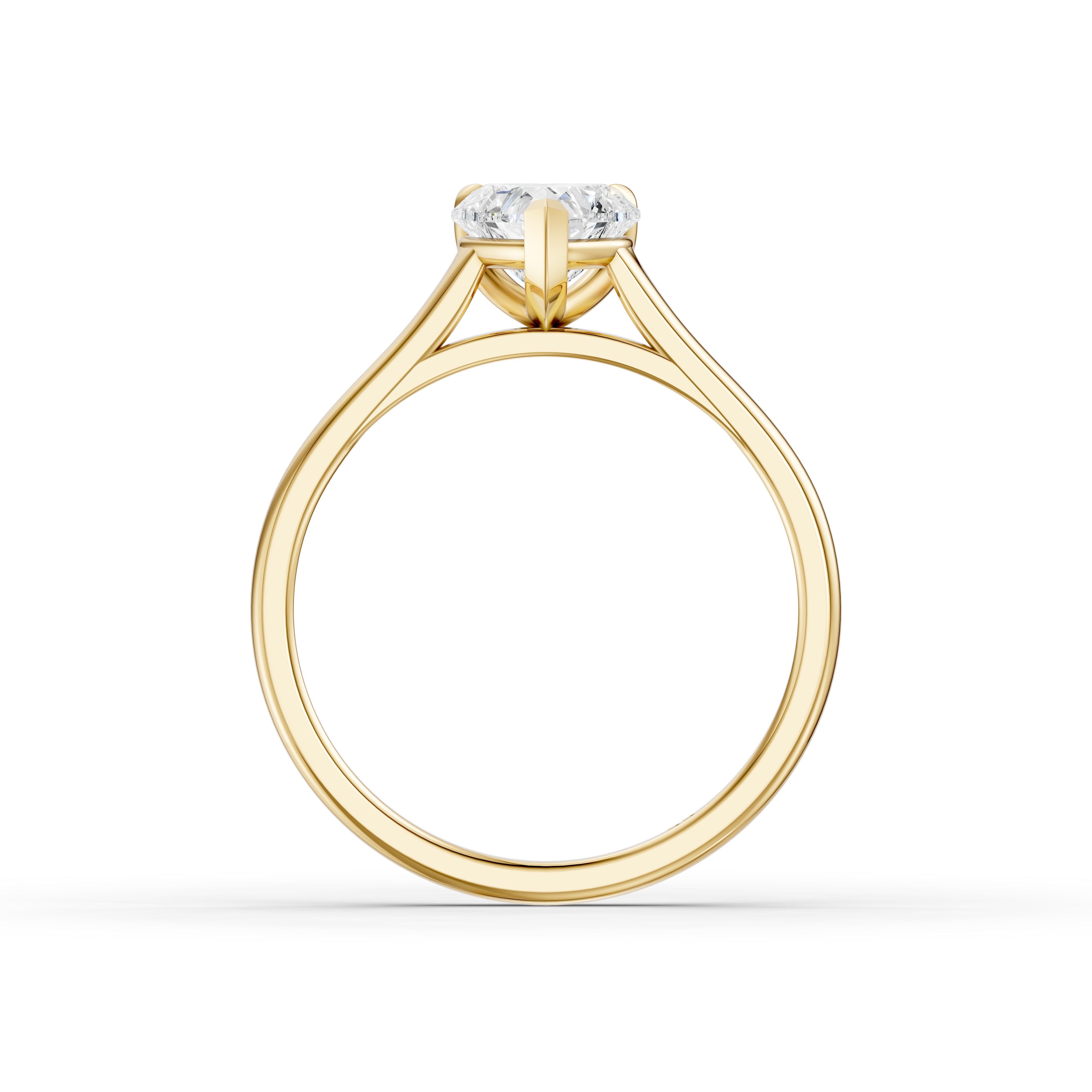 Briana Heart Shaped Solitaire Cathedral Style Moissanite Diamond Ring
