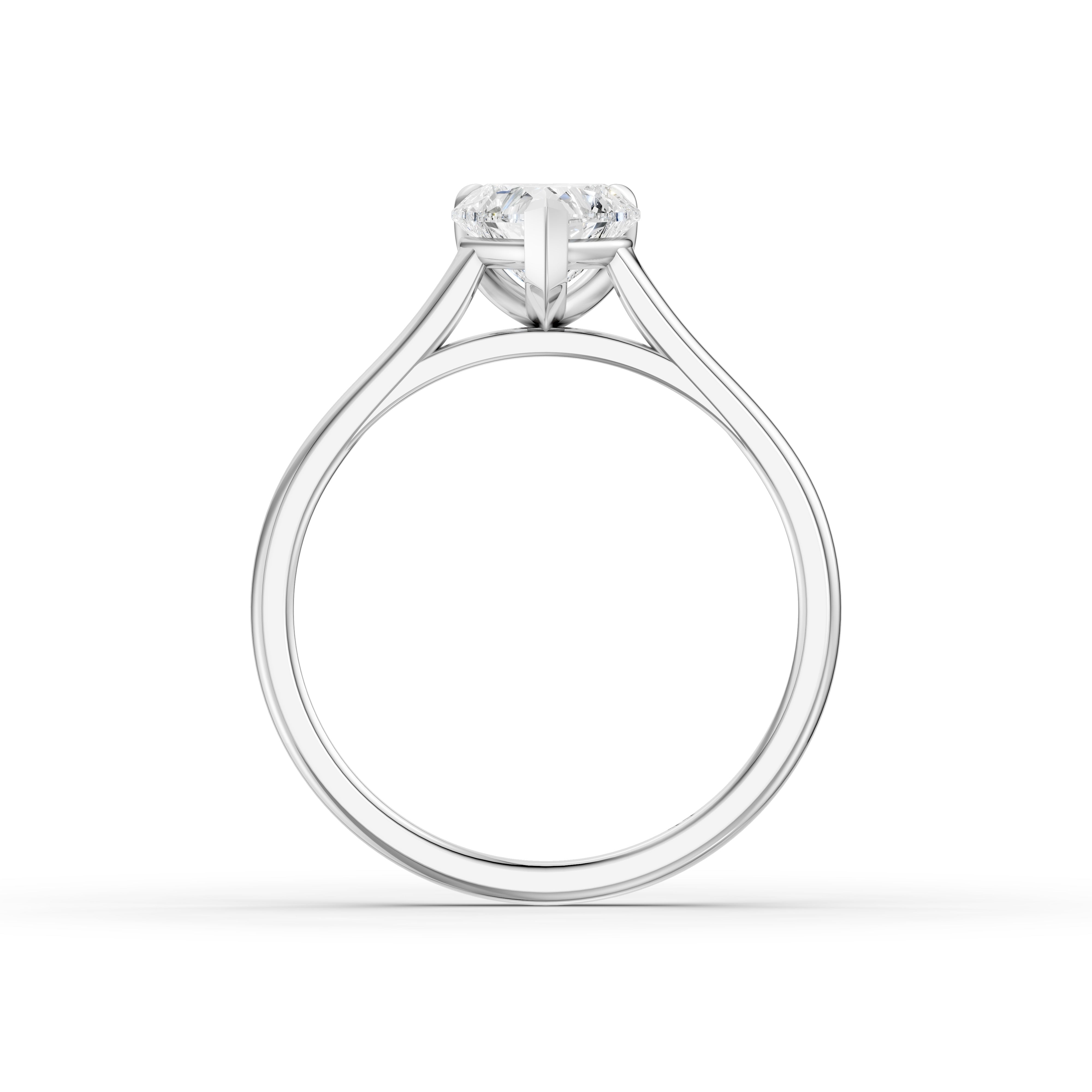 Briana Heart Shaped Solitaire Cathedral Style Moissanite Diamond Ring