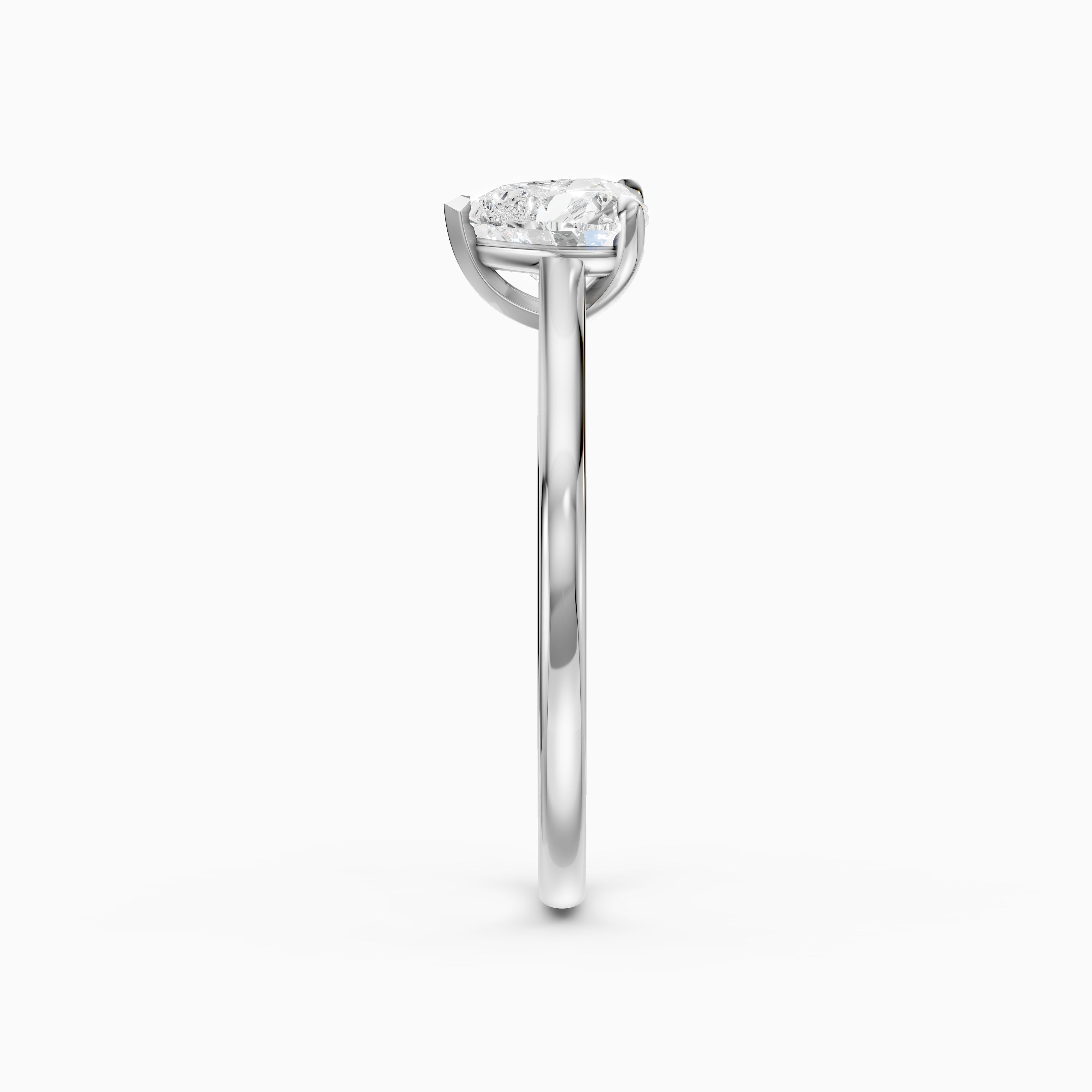 Briana Heart Shaped Solitaire Cathedral Style Moissanite Diamond Ring