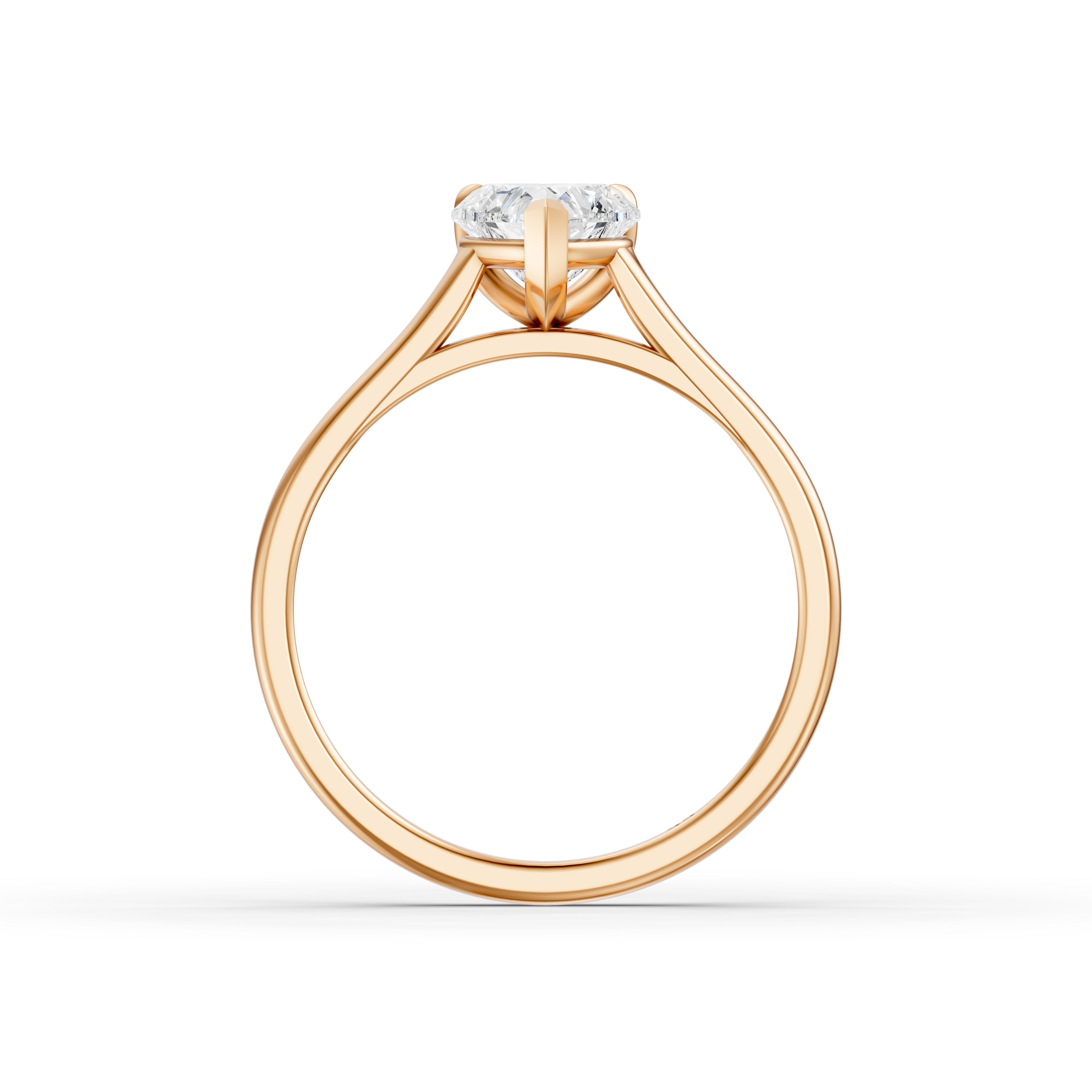 Briana Heart Shaped Solitaire Cathedral Style Moissanite Diamond Ring