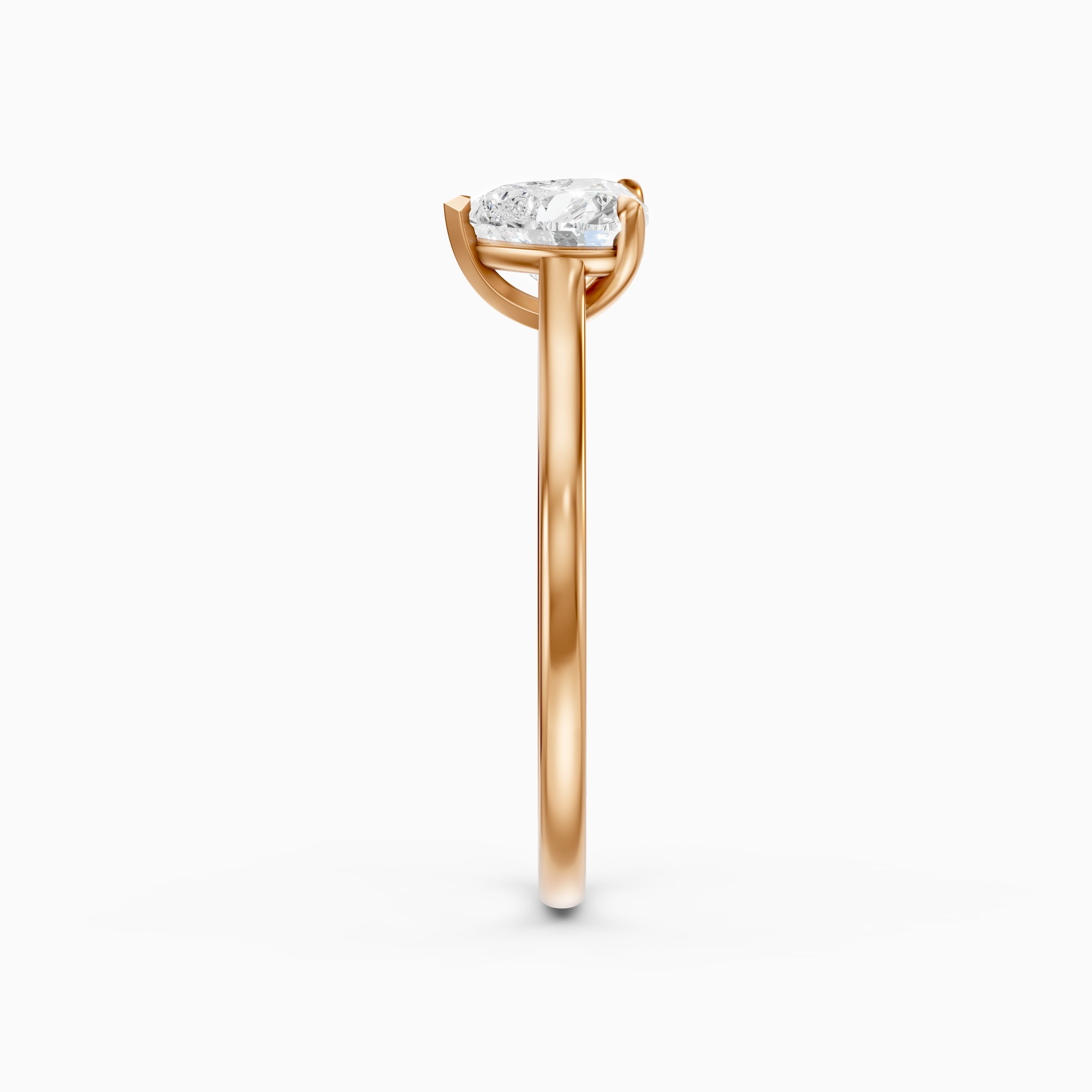 Briana Heart Shaped Solitaire Cathedral Style Moissanite Diamond Ring