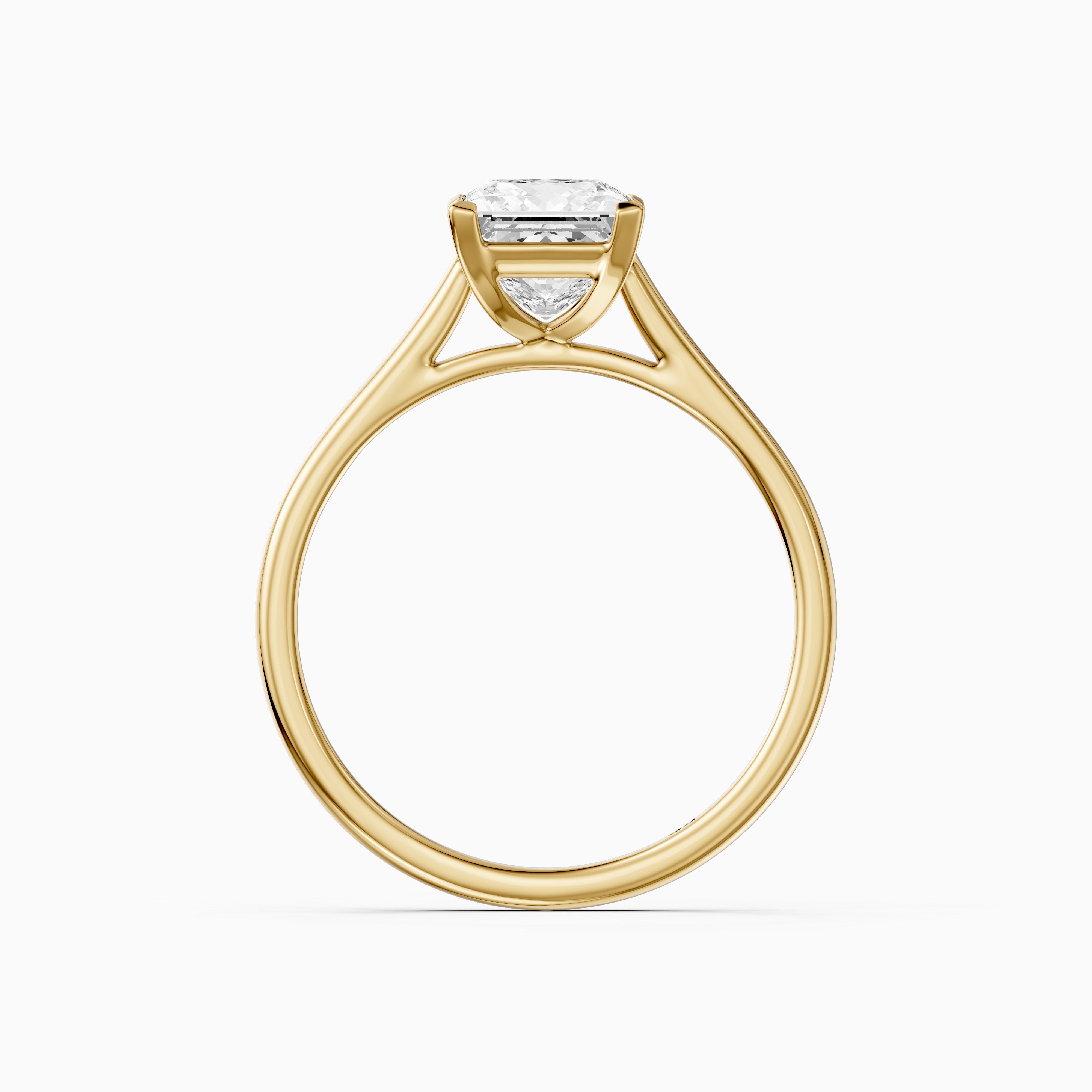 Brenda Princess Cut Solitaire Cathedral Style Lab Grown Engagement Ring