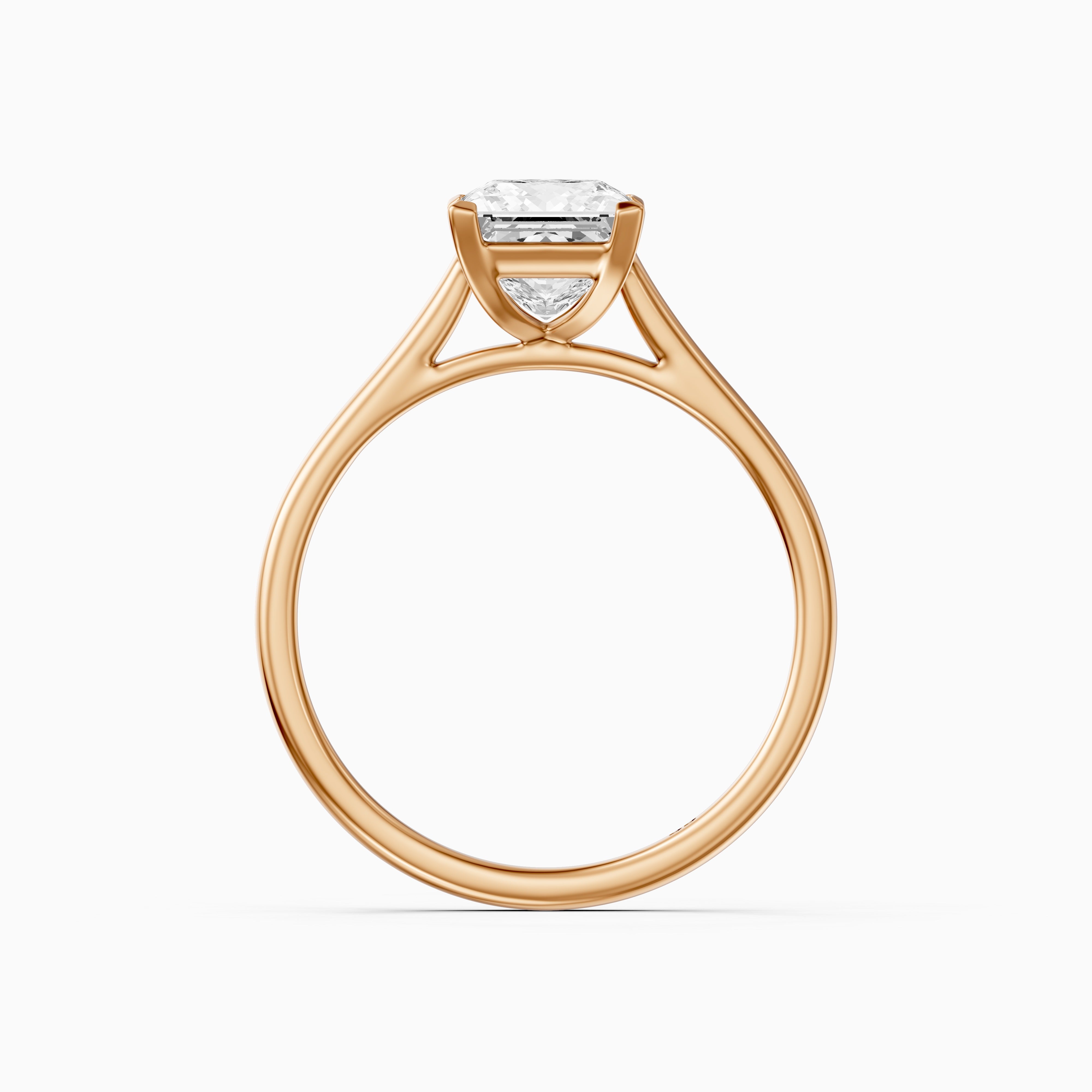 Brenda Princess Cut Solitaire Cathedral Style Lab Grown Engagement Ring