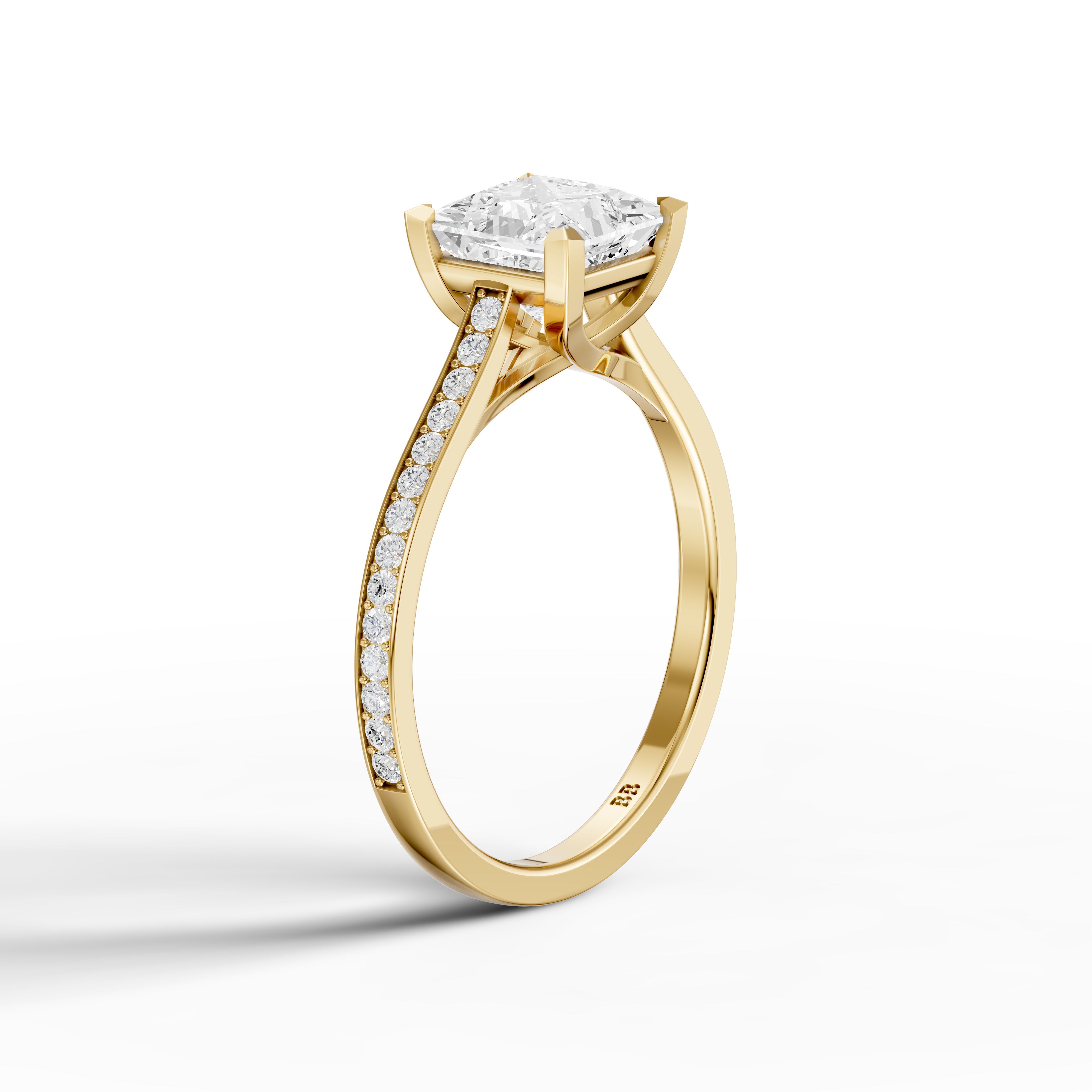 Sierra Princess Cut Channel Set Moissanite Diamond Engagement Ring