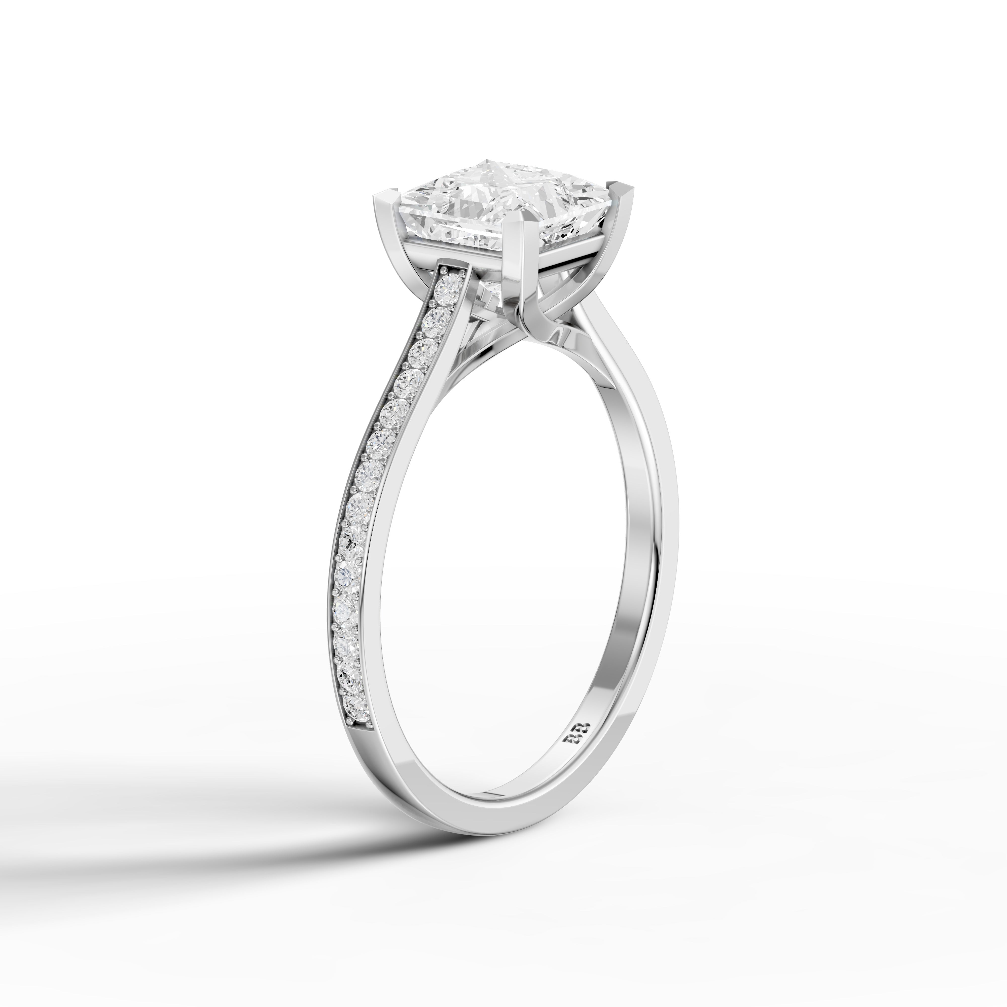 Sierra Princess Cut Channel Set Lab Grown Diamond Engagement Ring