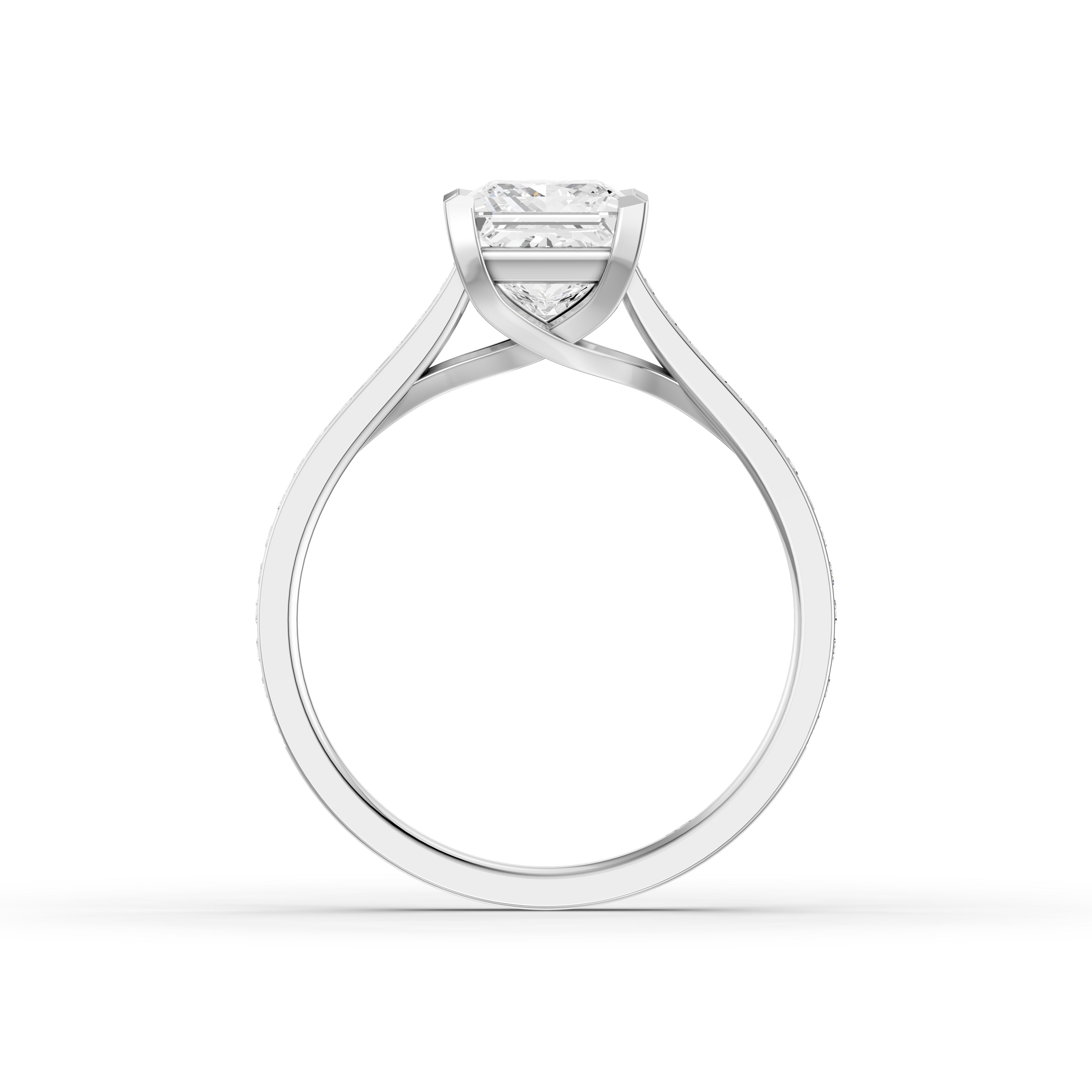 Sierra Princess Cut Channel Set Lab Grown Diamond Engagement Ring