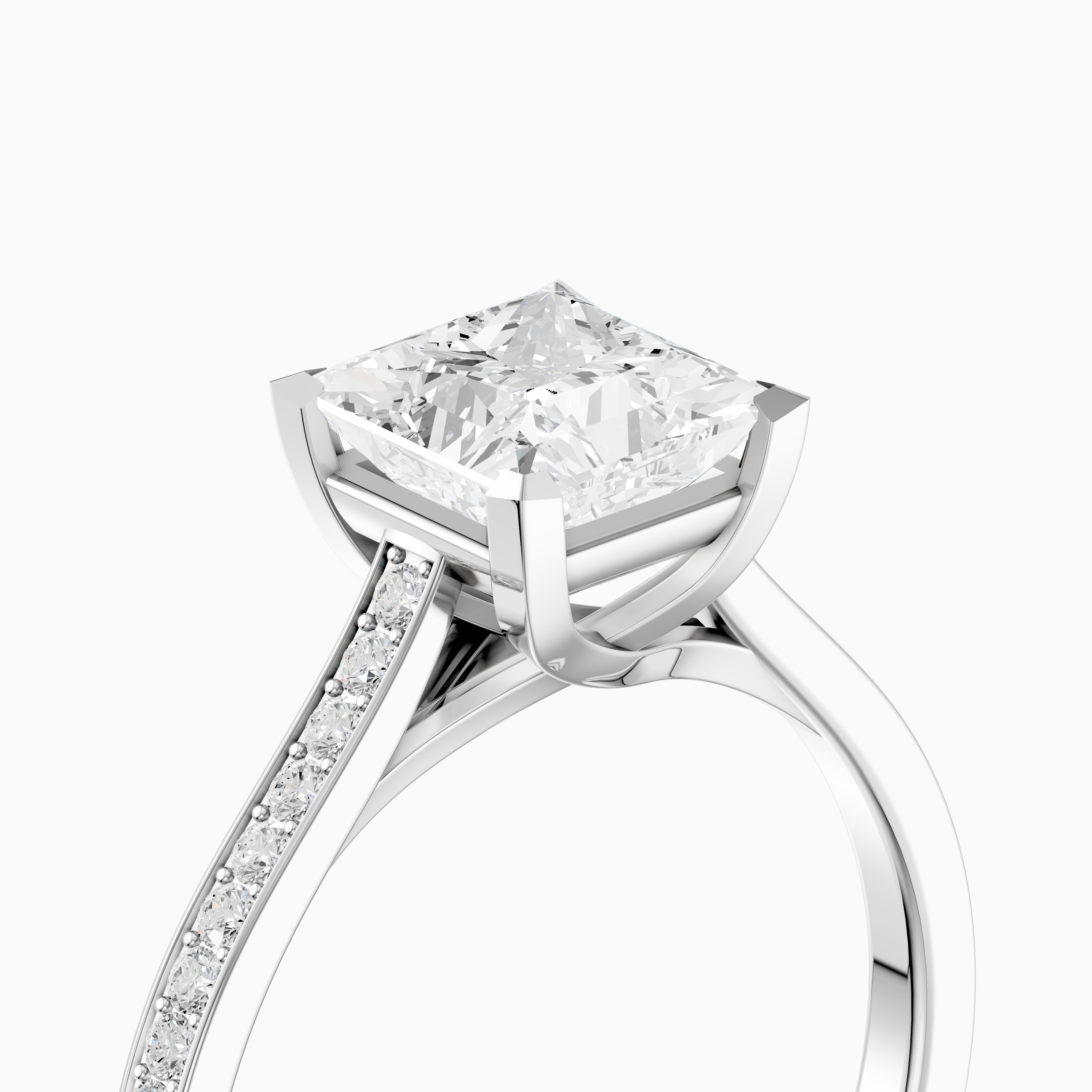 Sierra Princess Cut Channel Set Lab Grown Diamond Engagement Ring