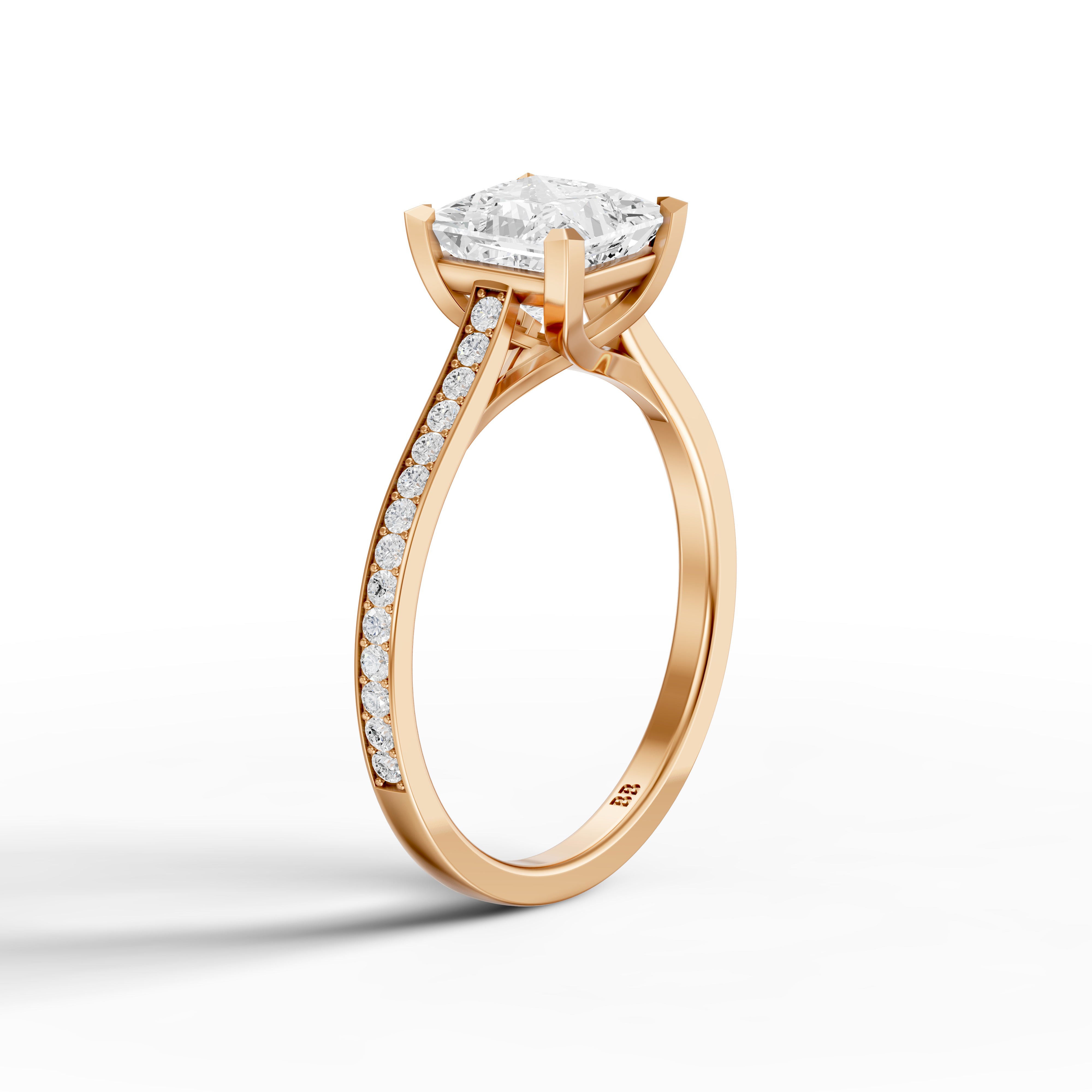 Sierra Princess Cut Channel Set Lab Grown Diamond Engagement Ring