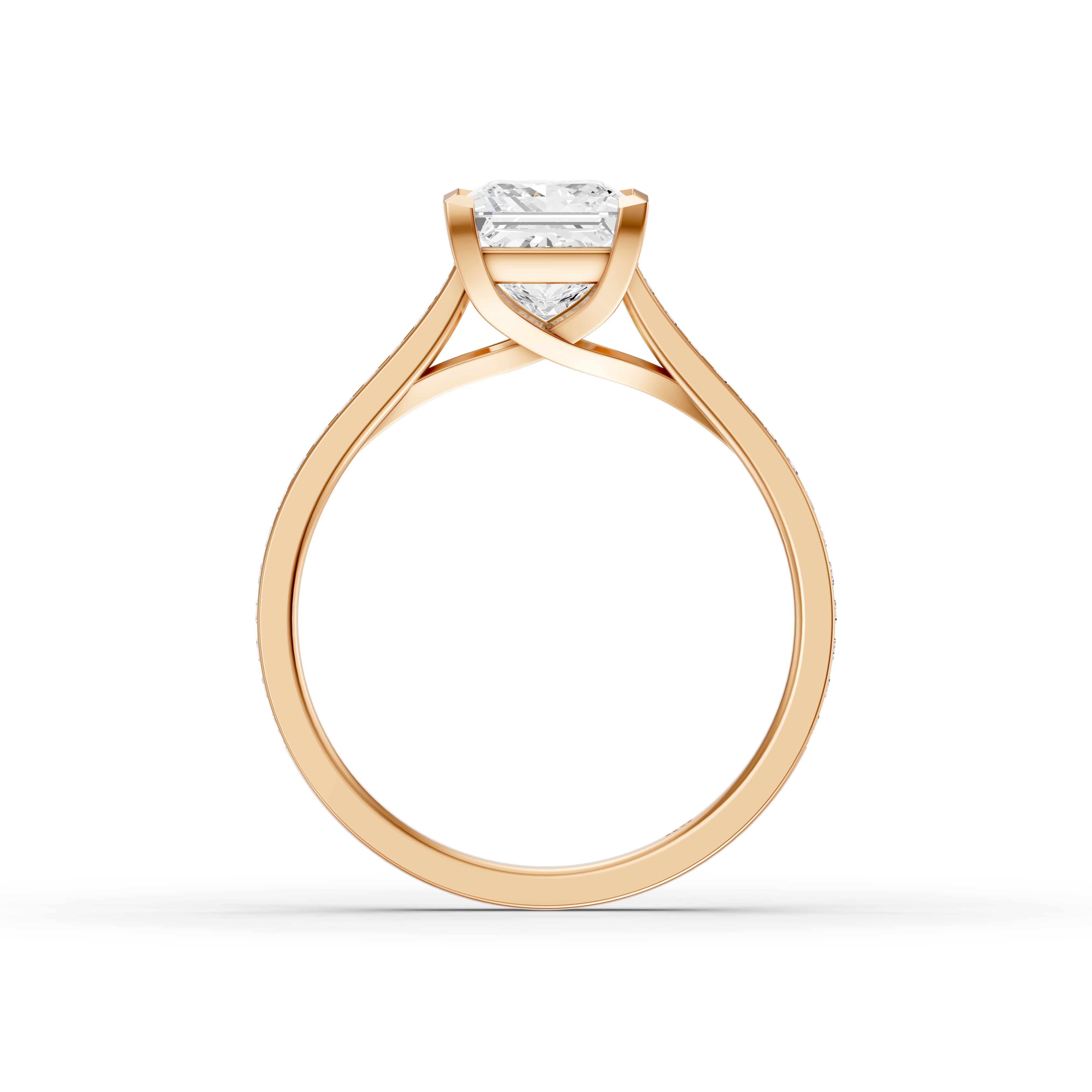 Sierra Princess Cut Channel Set Lab Grown Diamond Engagement Ring