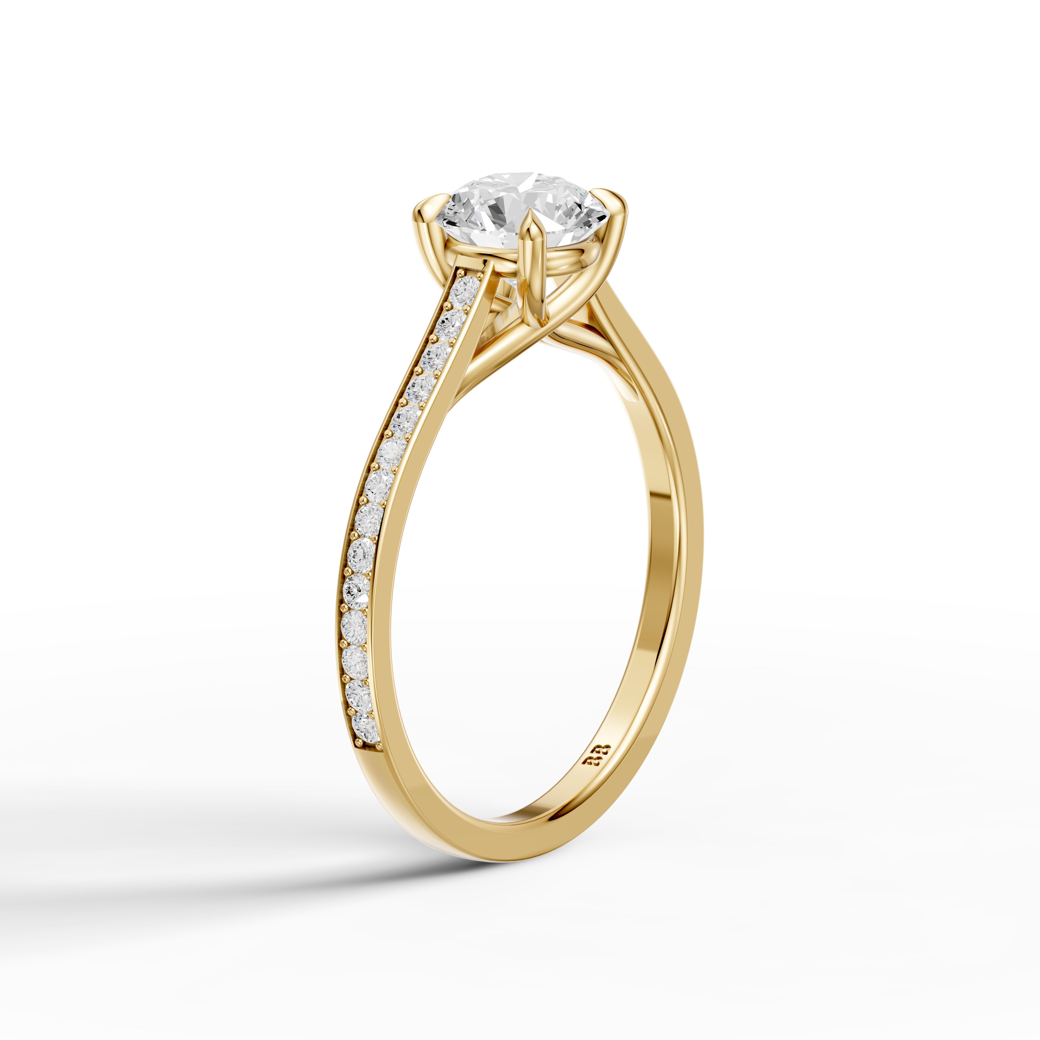 Jaylene Round Cut Side Stone Channel Set Lab Grown Diamond Ring