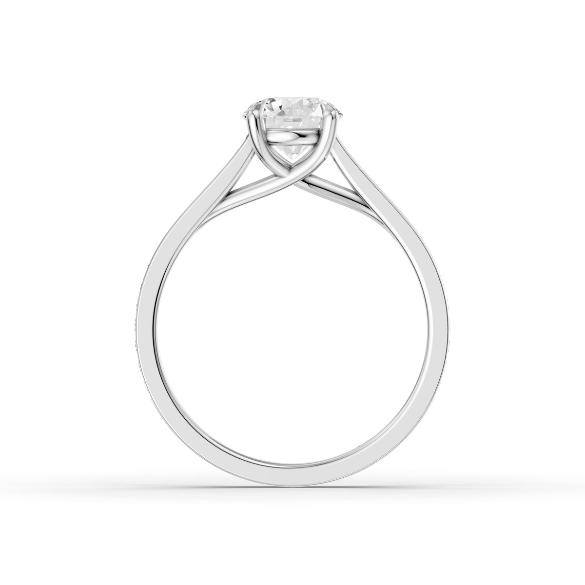 Jaylene Round Cut Side Stone Channel Set Lab Grown Diamond Ring