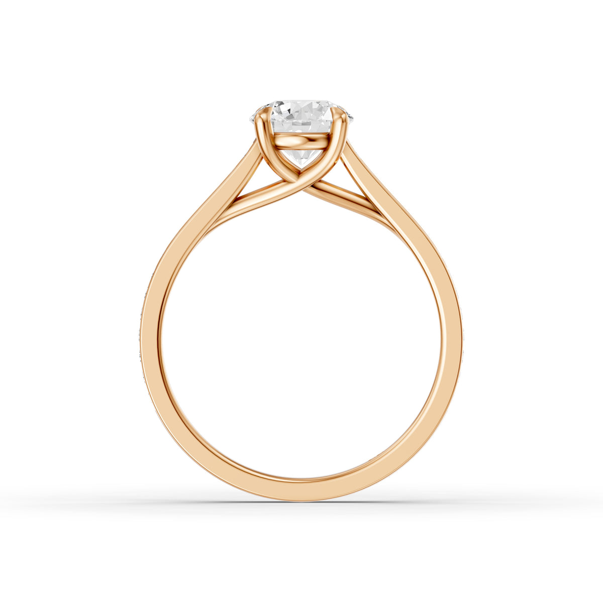 Jaylene Round Cut Side Stone Channel Set Lab Grown Diamond Ring