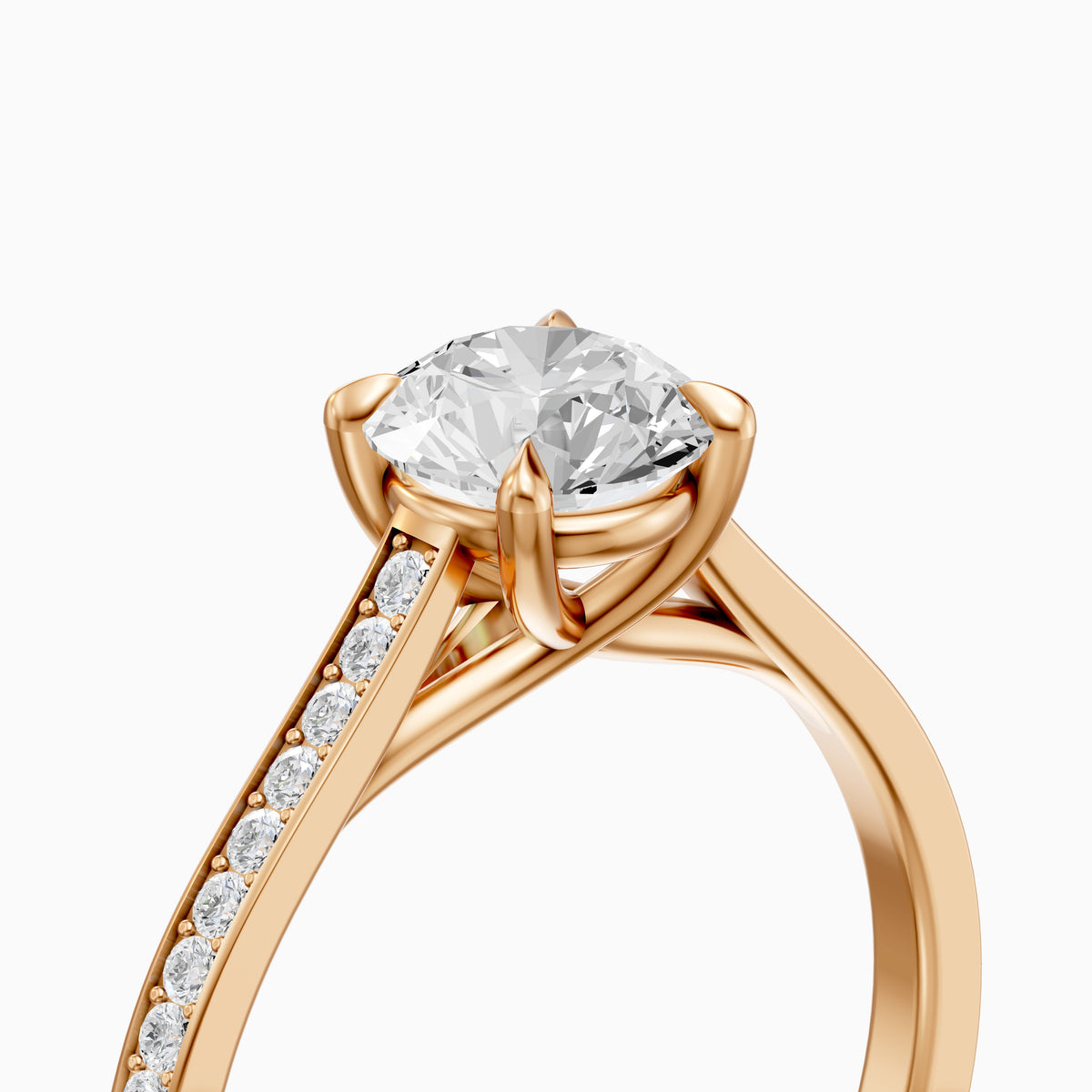 Jaylene Round Cut Side Stone Channel Set Lab Grown Diamond Ring