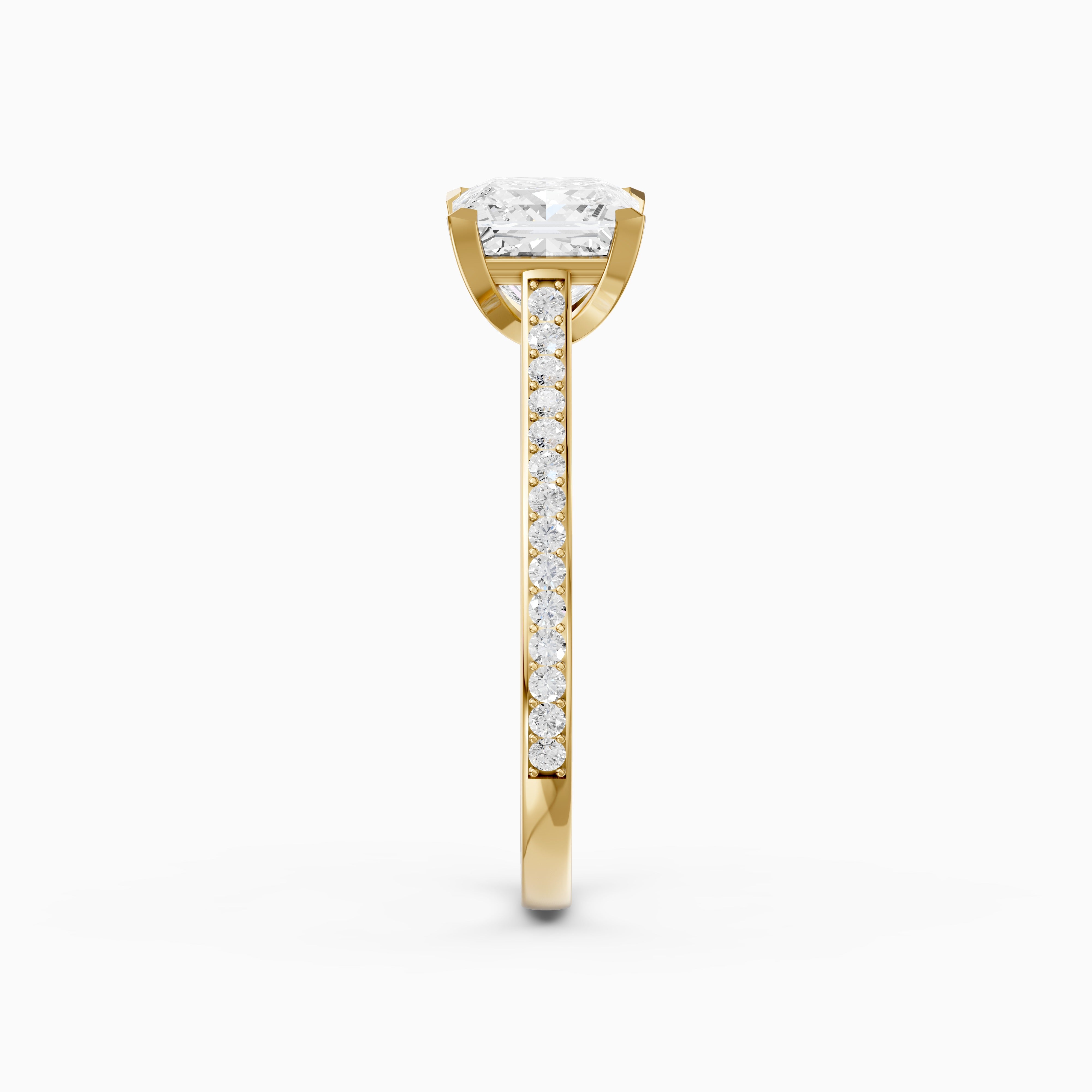 Jaylyn Princess Cut Side Stone Cathedral Lab Grown Diamond Ring