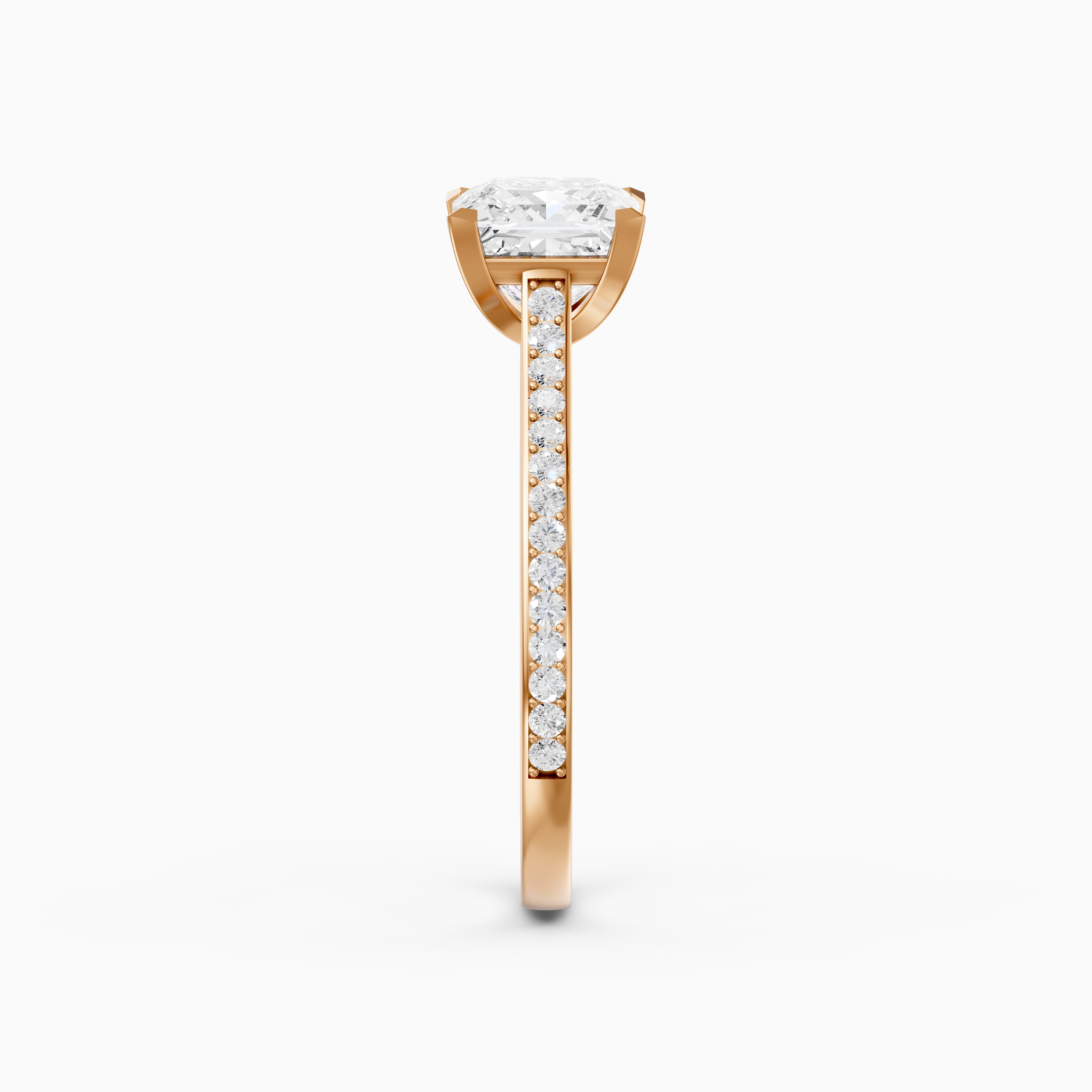 Jaylyn Princess Cut Side Stone Cathedral Lab Grown Diamond Ring