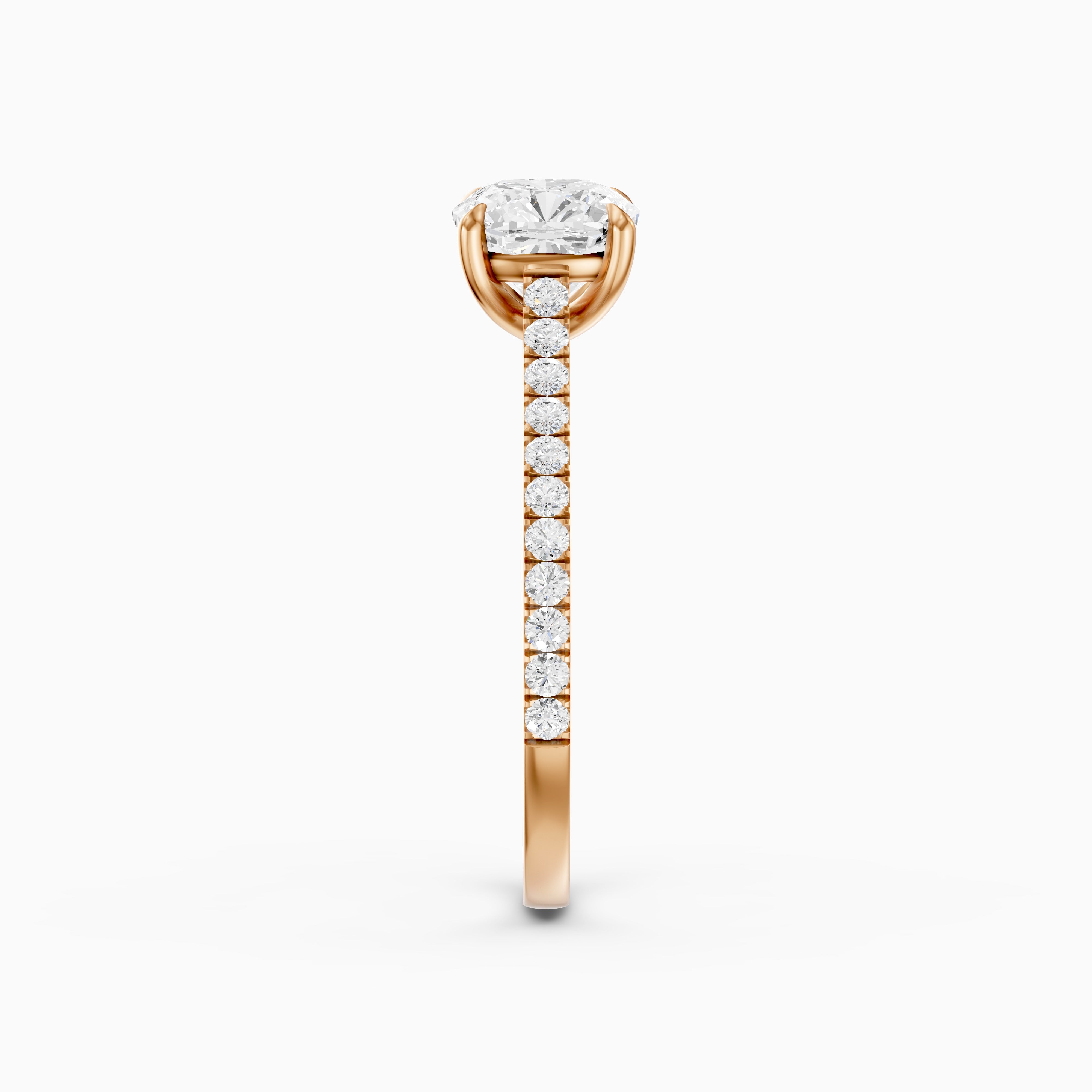 Lauren Cushion Cut Side Stone Pave Cathedral Lab Grown Diamond Ring