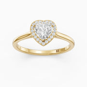 Brooke Heart Diamond Halo Cathedral Style Lab Grown Engagement Ring