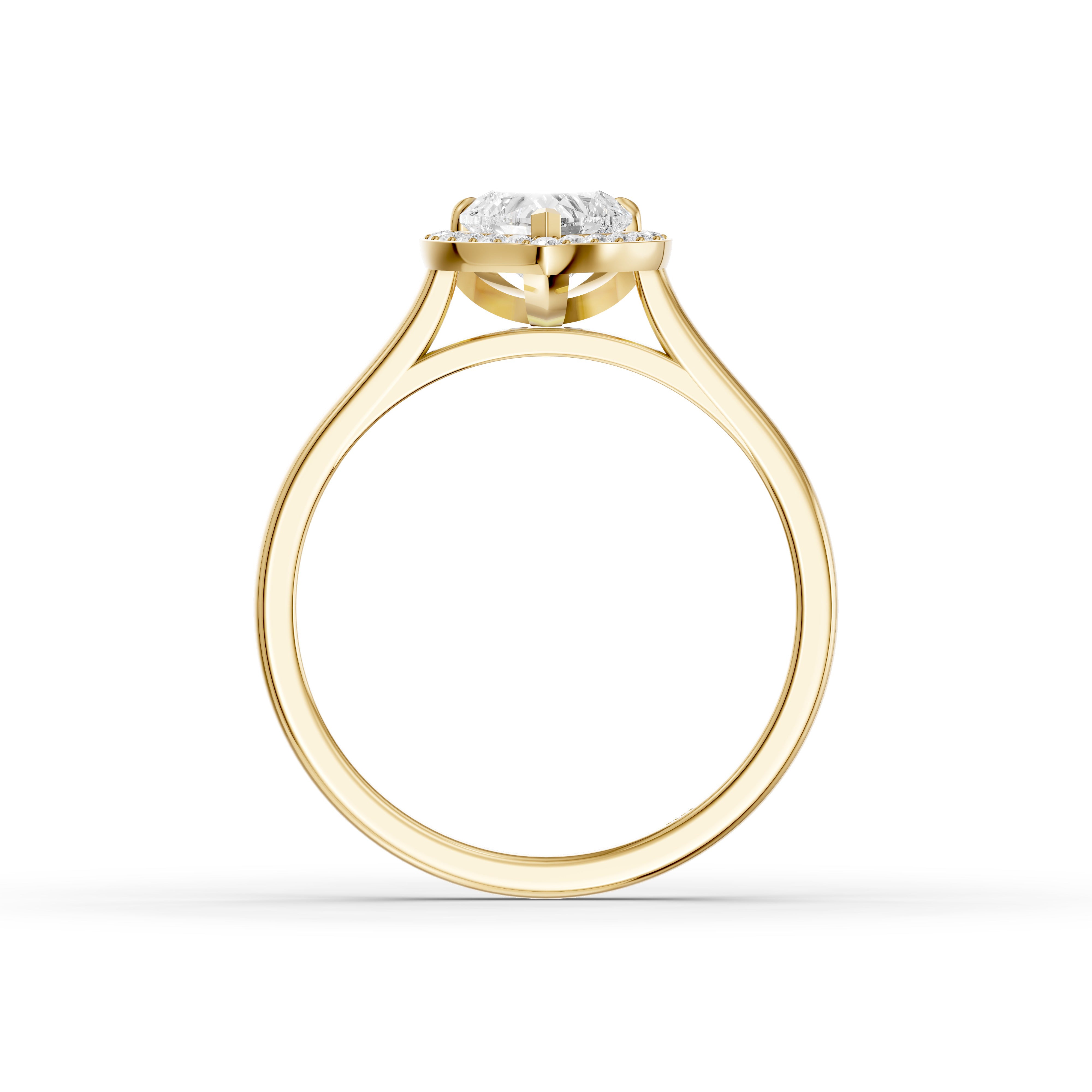 Brooke Heart Diamond Halo Cathedral Style Moissanite Engagement Ring