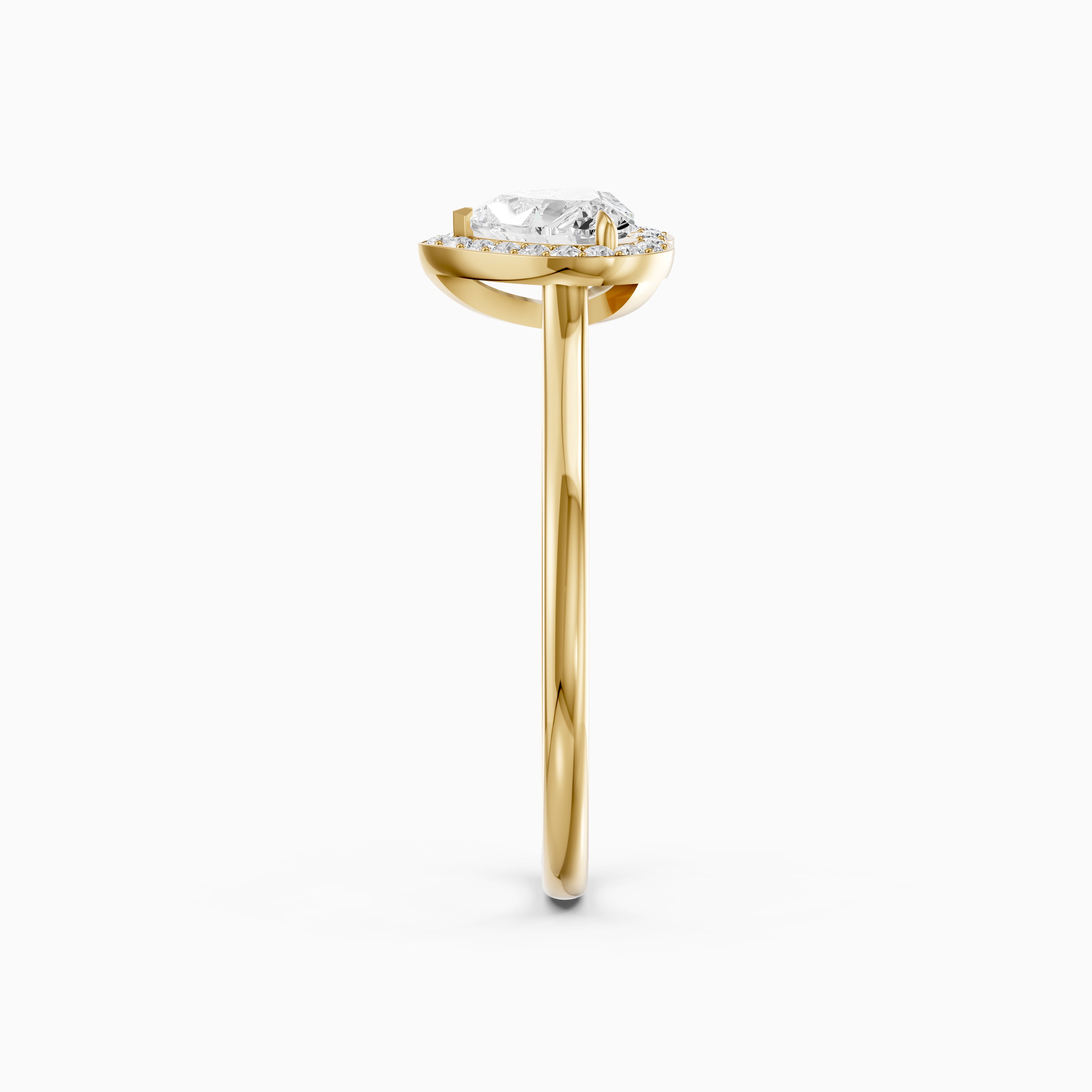 Brooke Heart Diamond Halo Cathedral Style Moissanite Engagement Ring