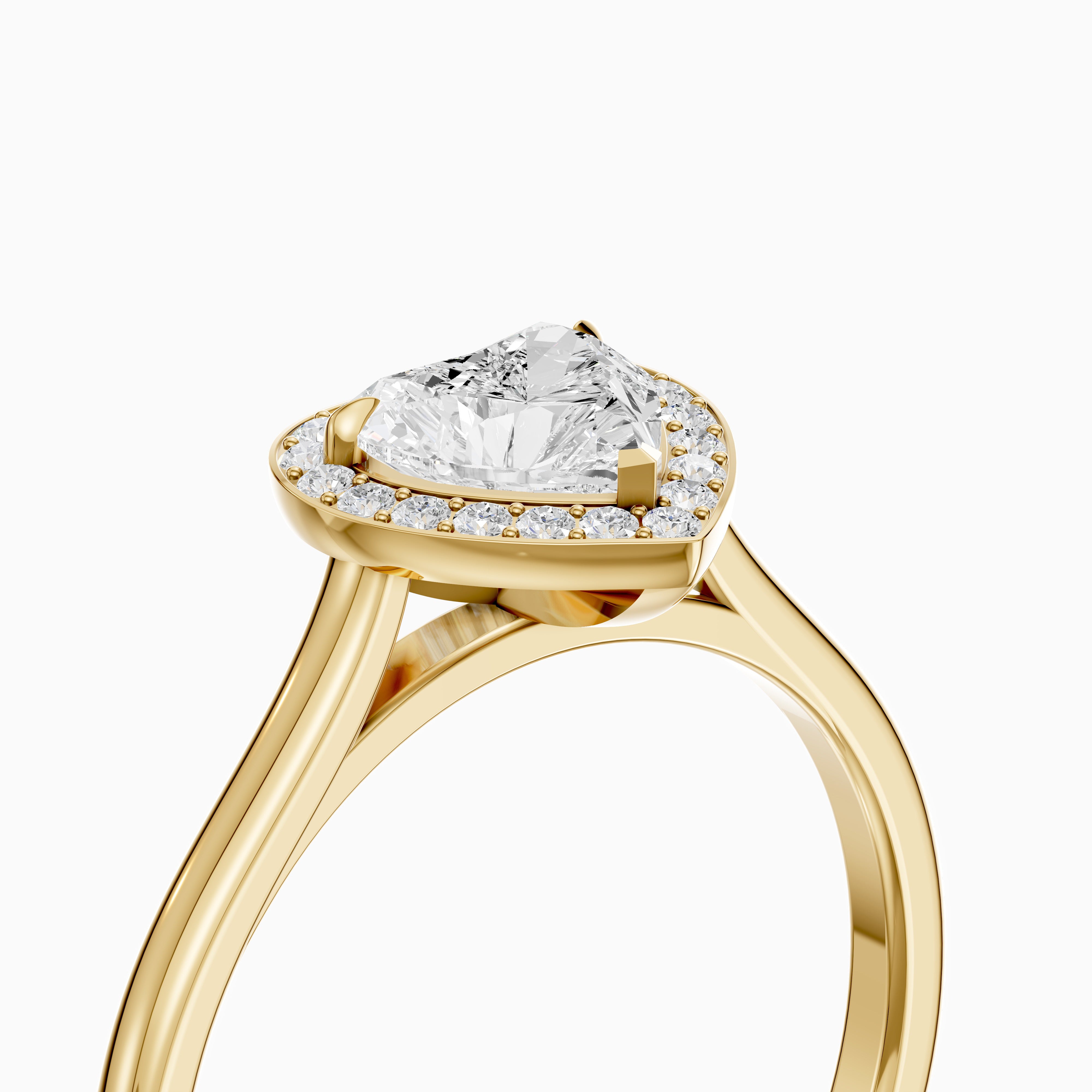 Brooke Heart Diamond Halo Cathedral Style Moissanite Engagement Ring