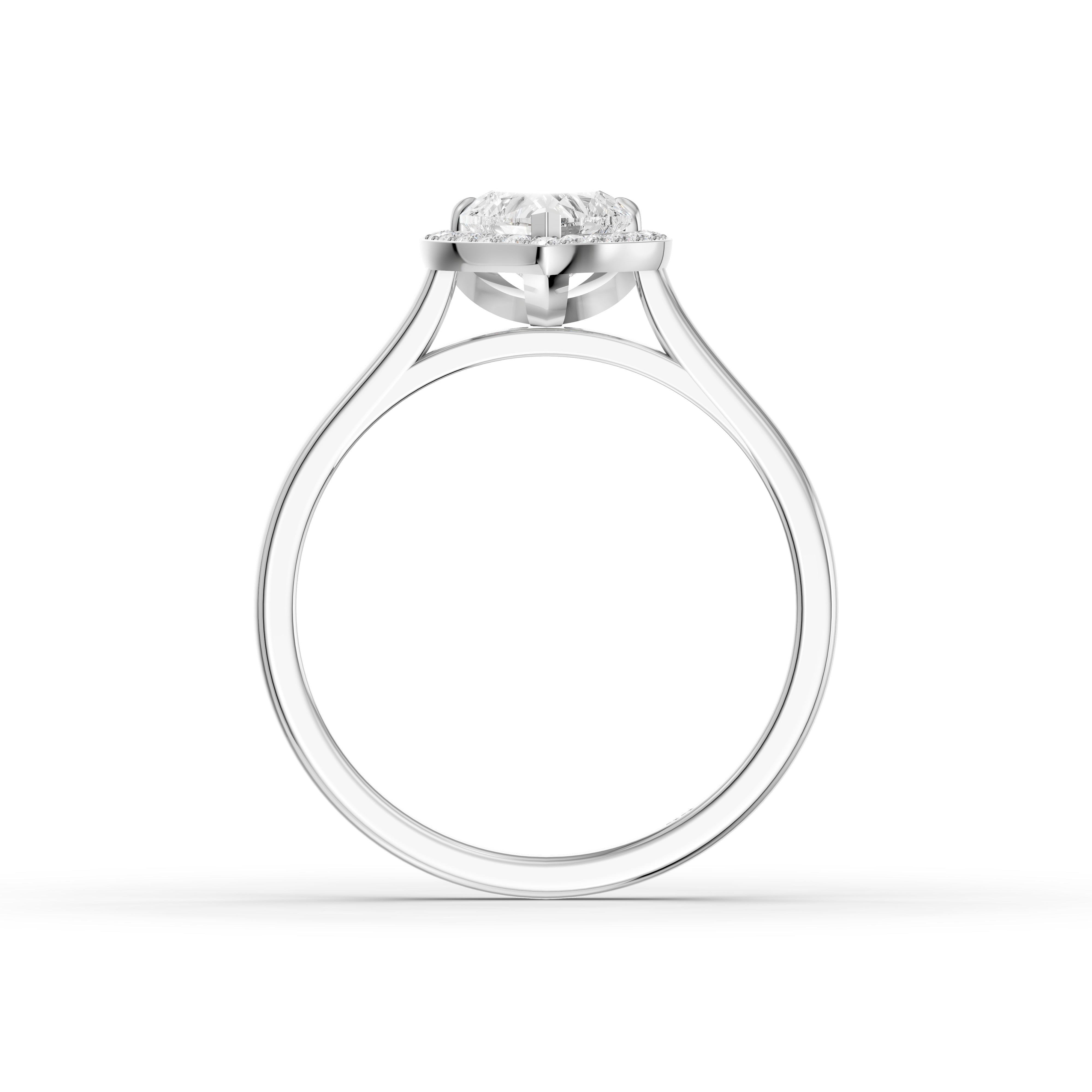 Brooke Heart Diamond Halo Cathedral Style Moissanite Engagement Ring