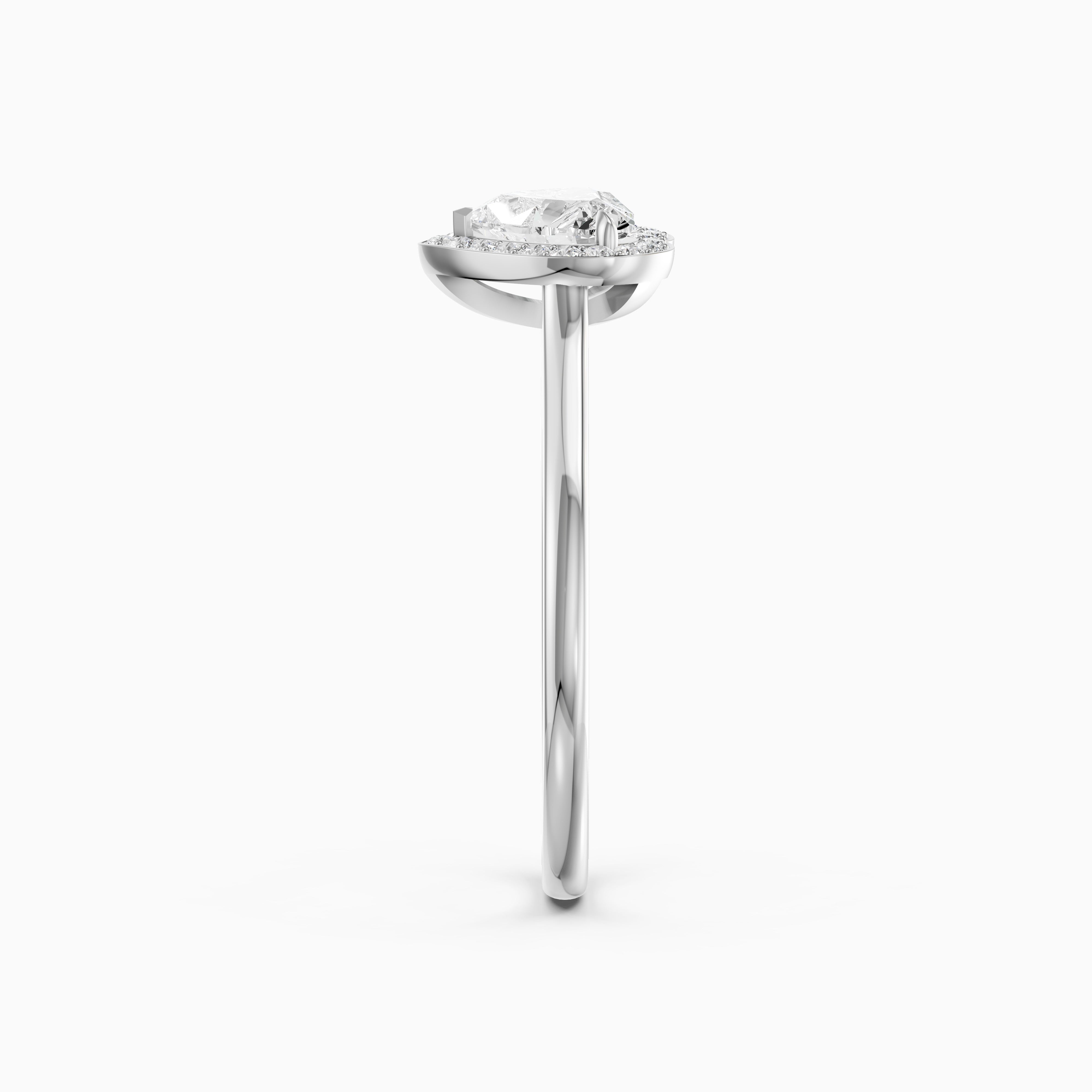 Brooke Heart Diamond Halo Cathedral Style Moissanite Engagement Ring