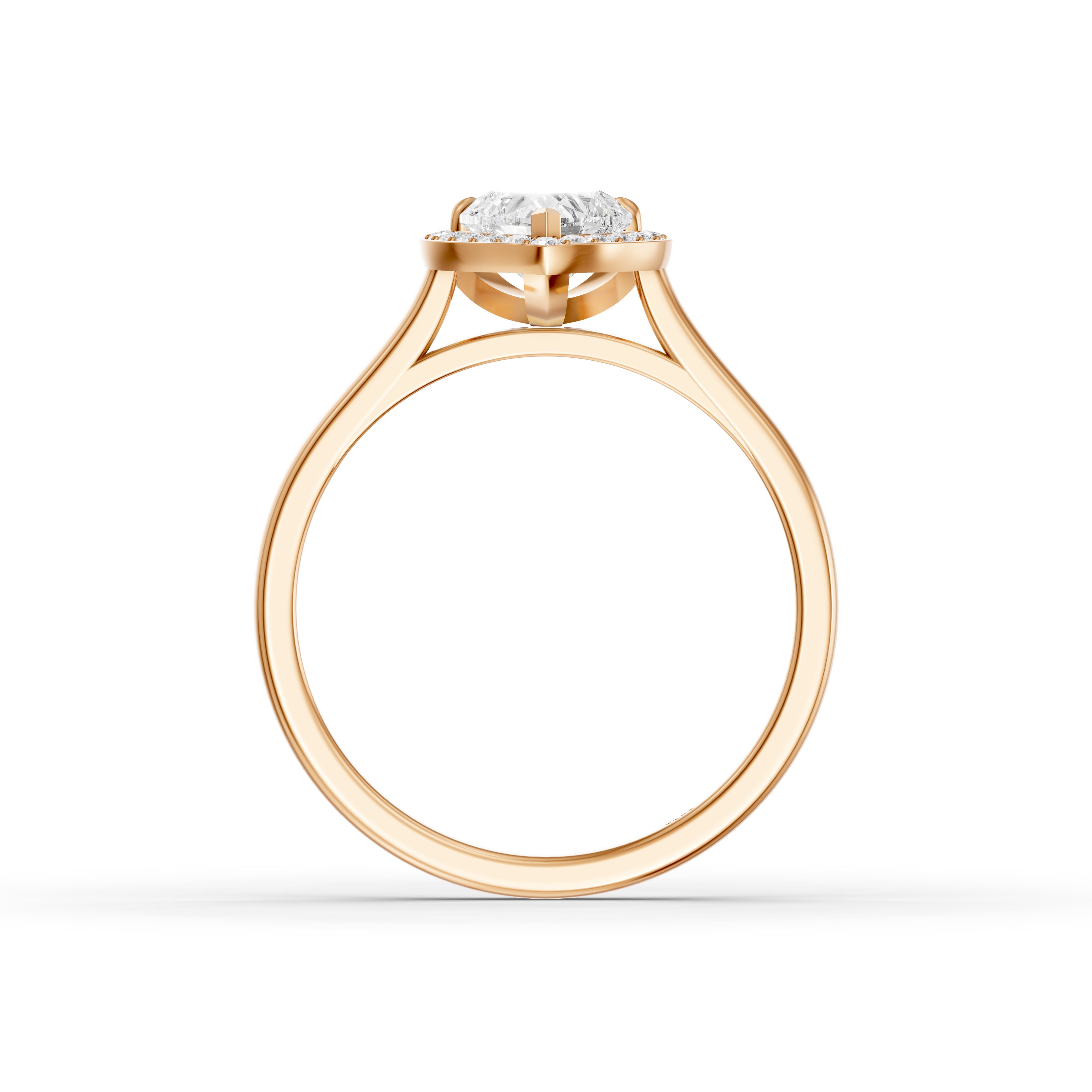 Brooke Heart Diamond Halo Cathedral Style Moissanite Engagement Ring