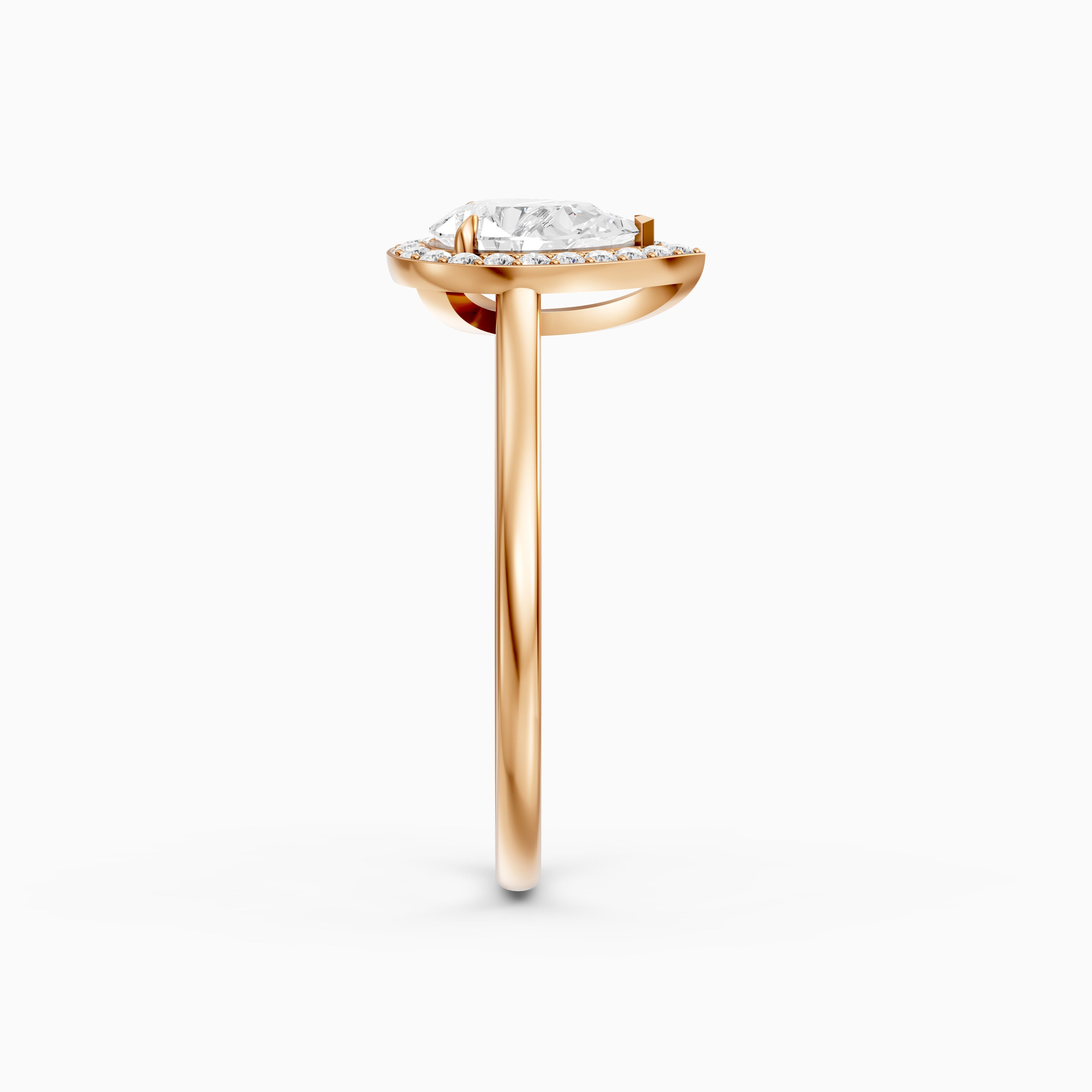 Nina Pear Cut Halo Cathedral Style Moissanite Diamond Ring