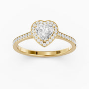 Rhiann Heart Shaped Halo Channel Set Lab Grown Diamond Ring