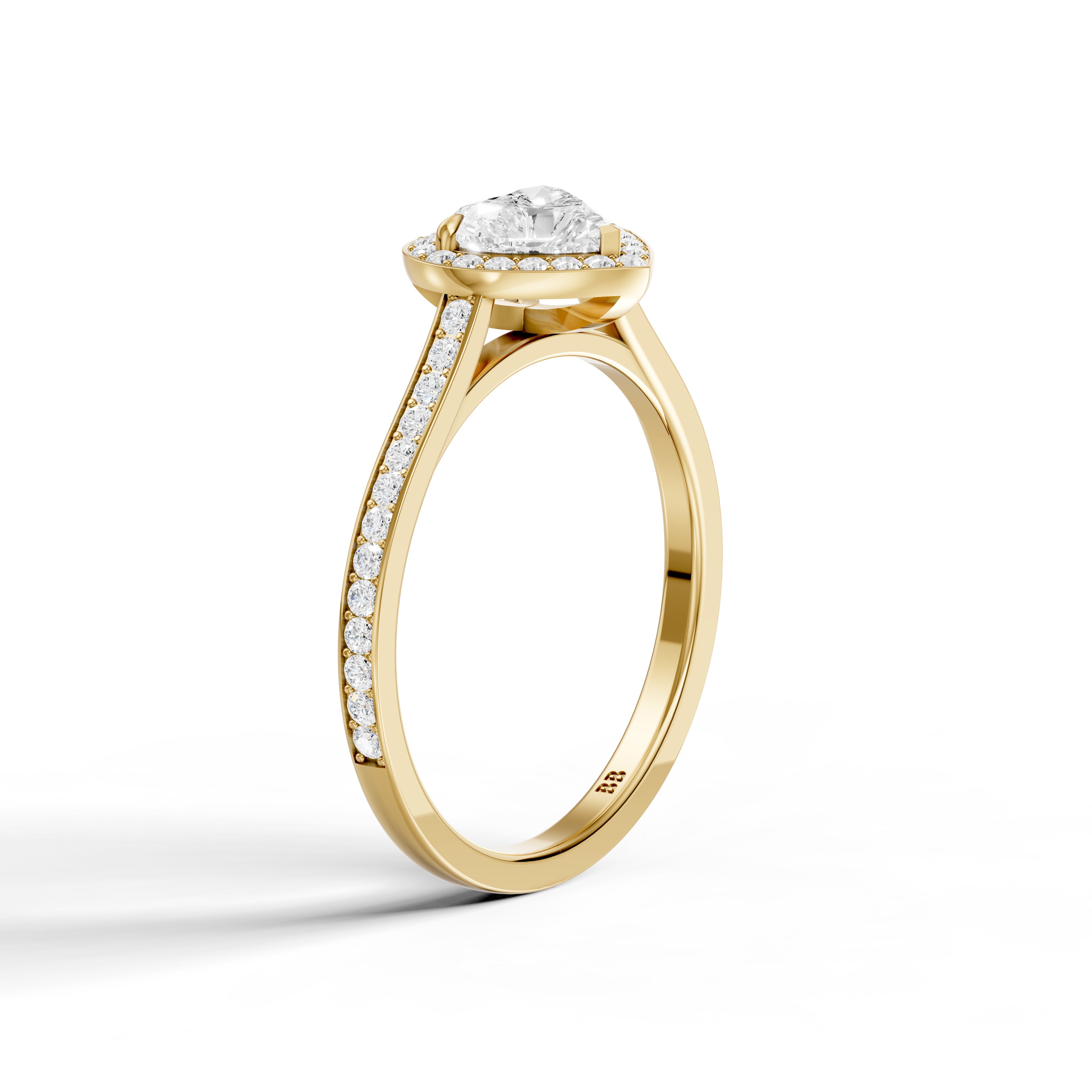 Rhiann Heart Shaped Halo Channel Set Moissanite Diamond Ring