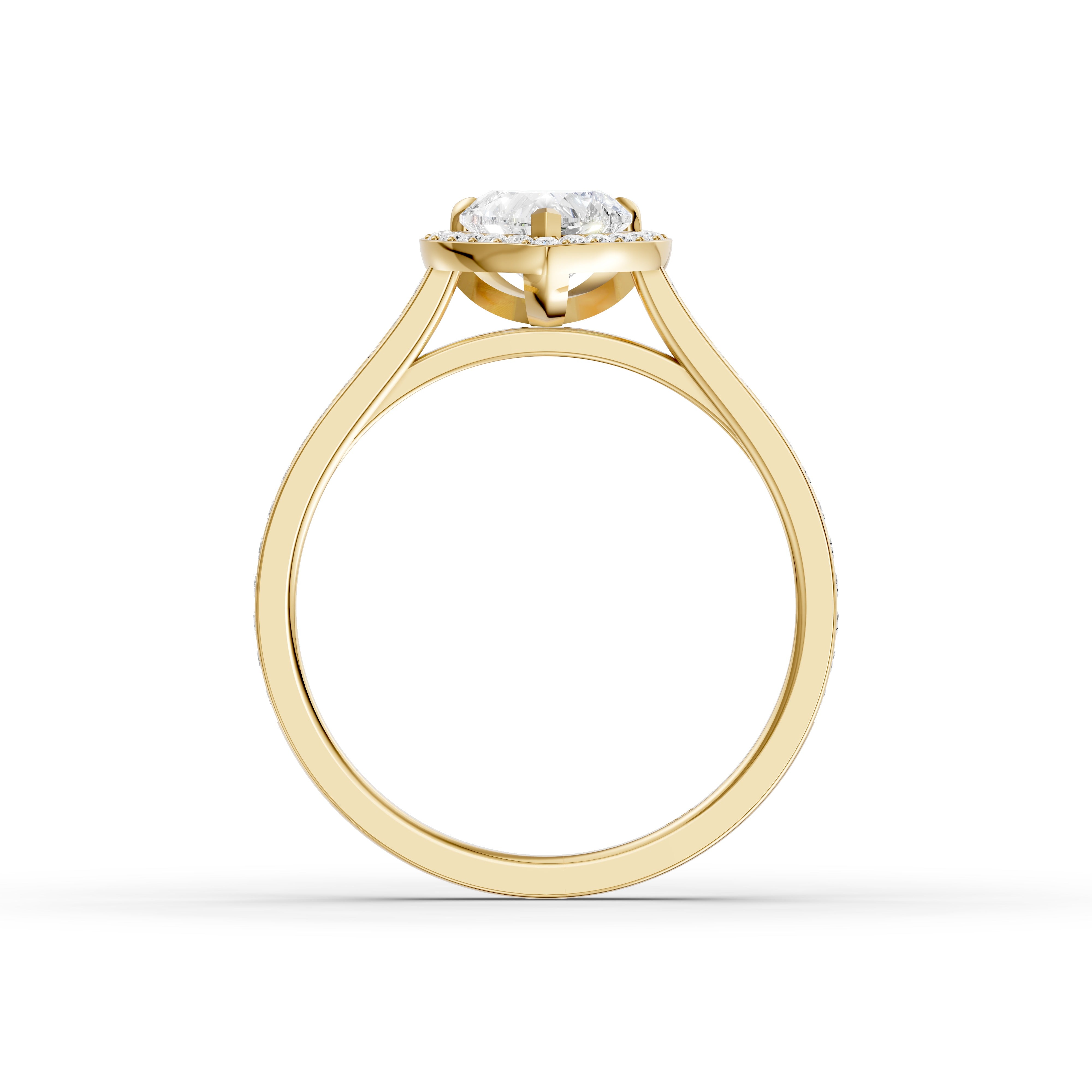 Rhiann Heart Shaped Halo Channel Set Lab Grown Diamond Ring