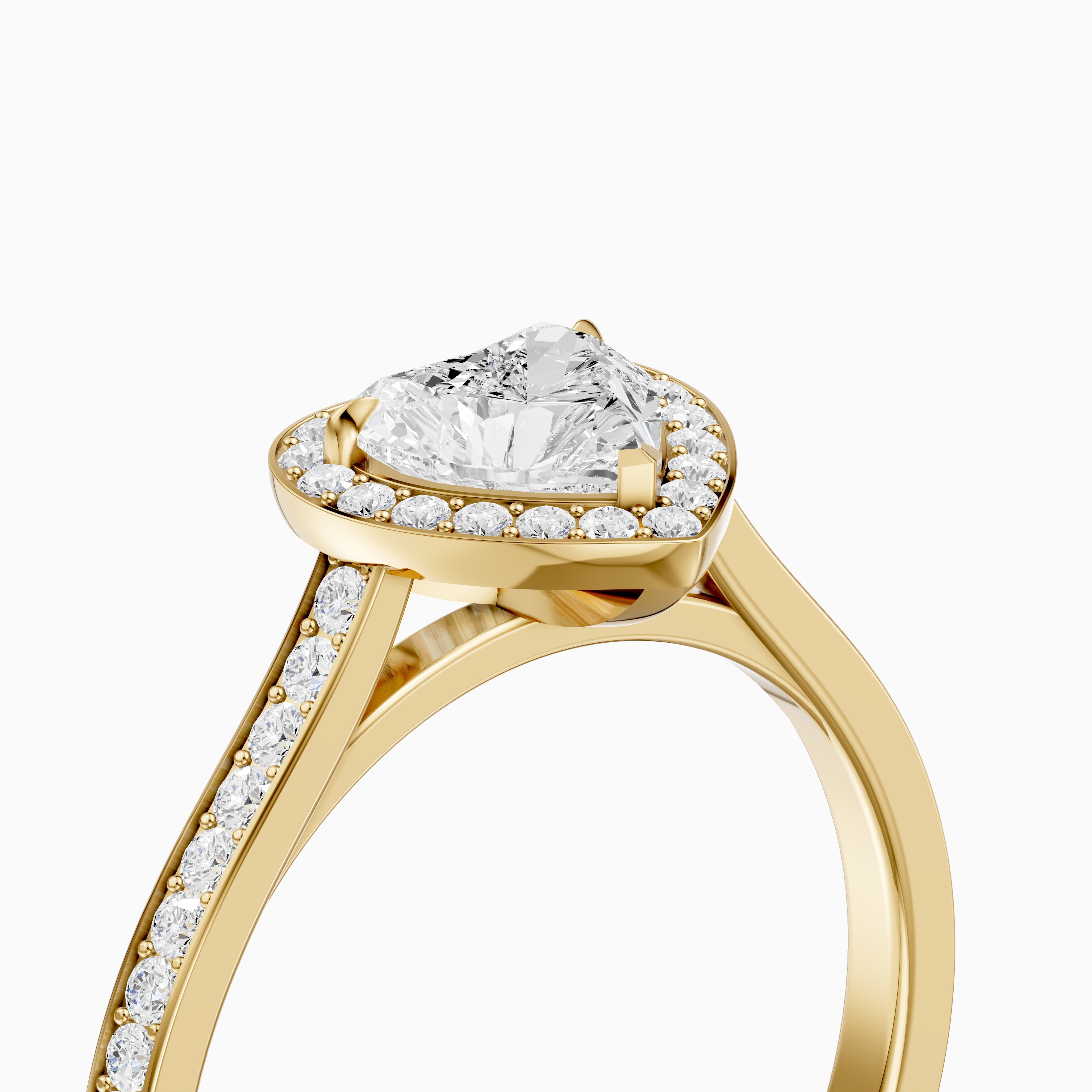 Rhiann Heart Shaped Halo Channel Set Lab Grown Diamond Ring