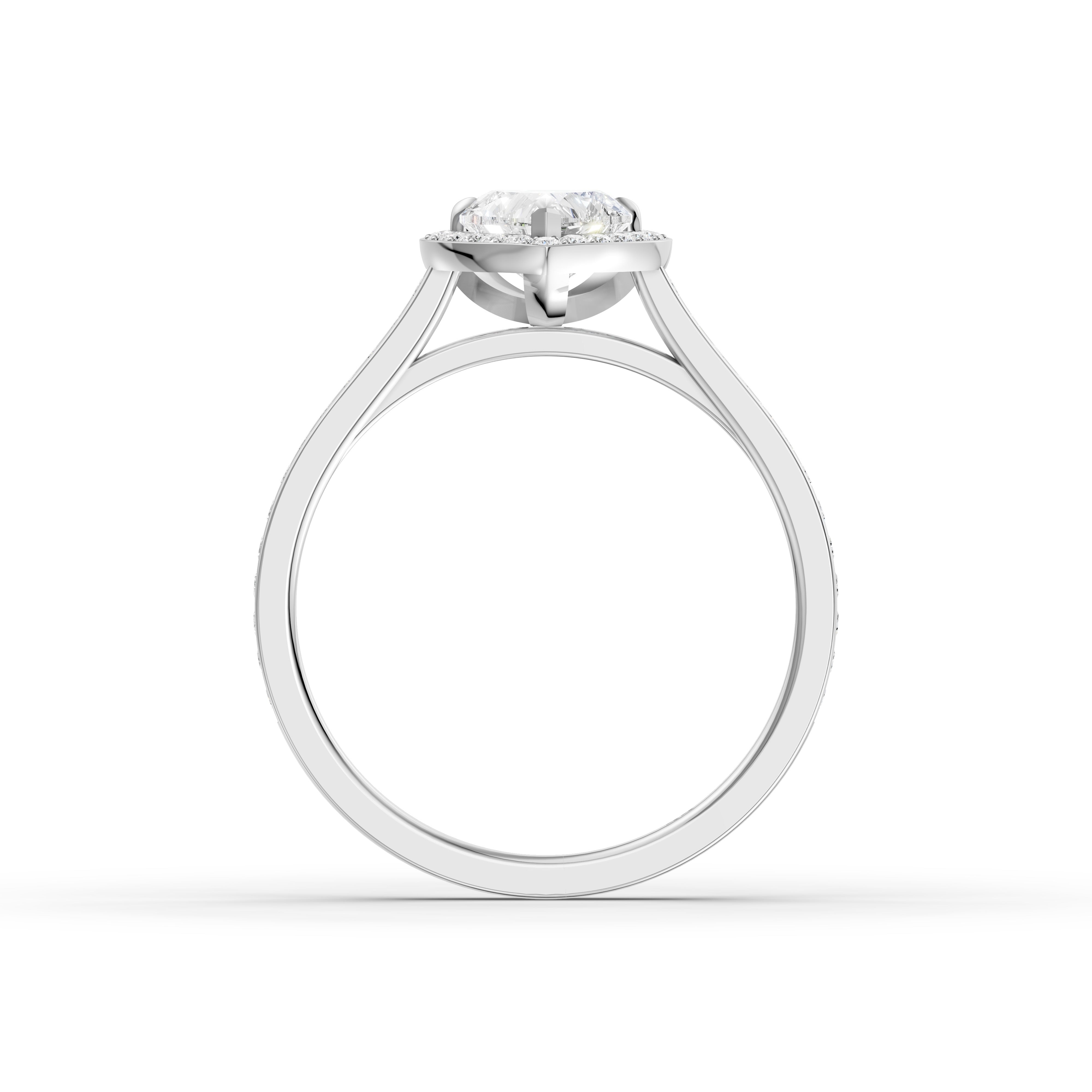 Rhiann Heart Shaped Halo Channel Set Lab Grown Diamond Ring
