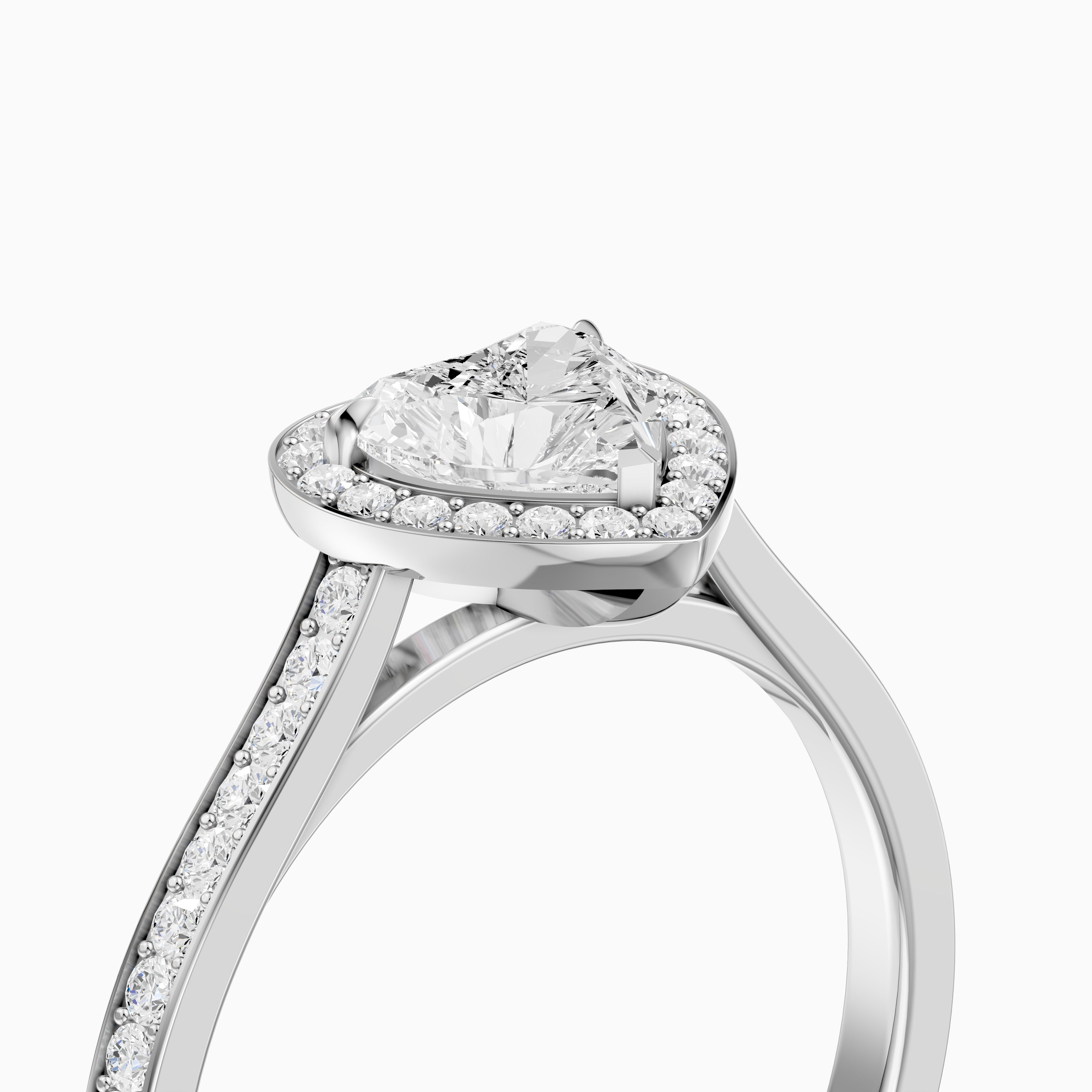 Rhiann Heart Shaped Halo Channel Set Lab Grown Diamond Ring