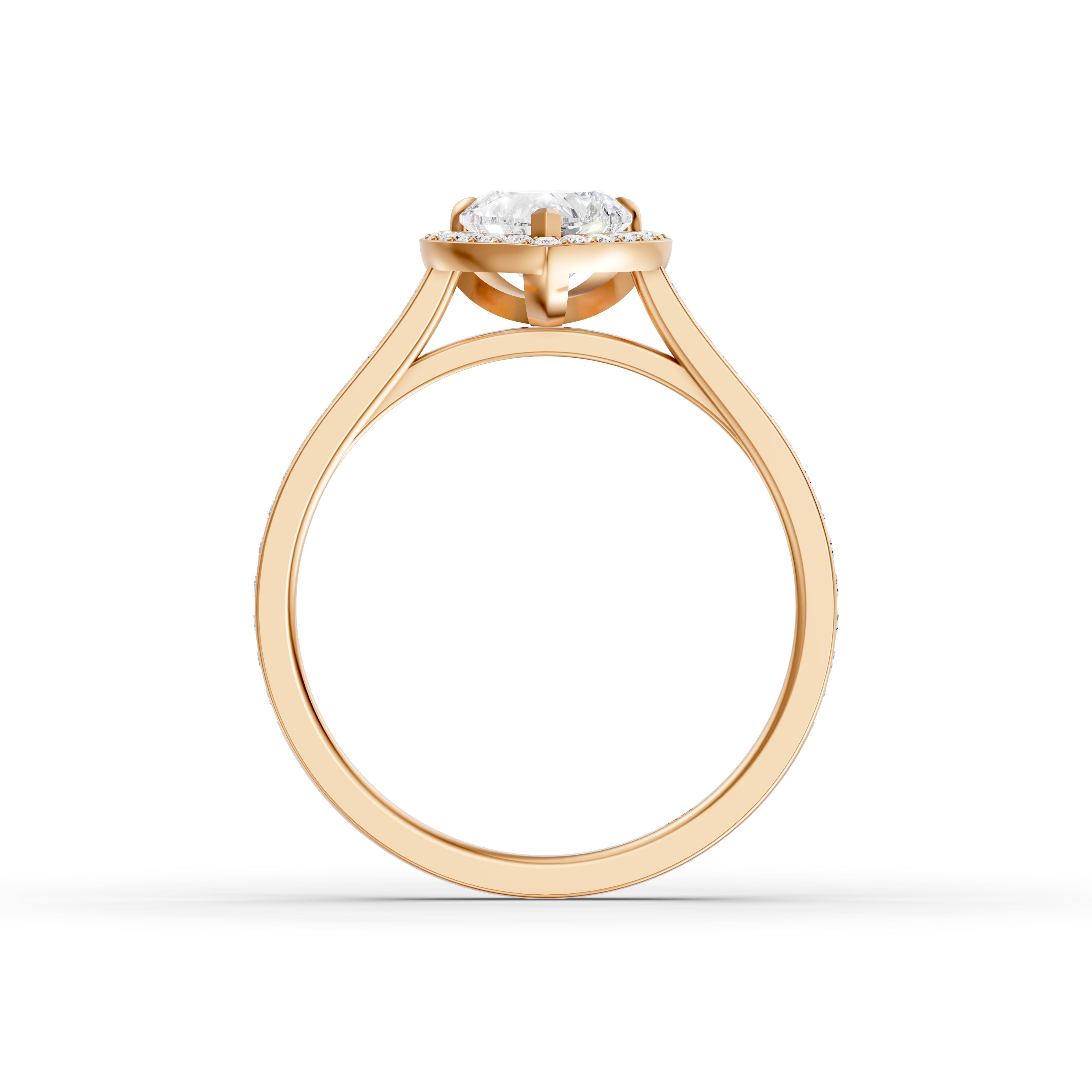 Rhiann Heart Shaped Halo Channel Set Lab Grown Diamond Ring