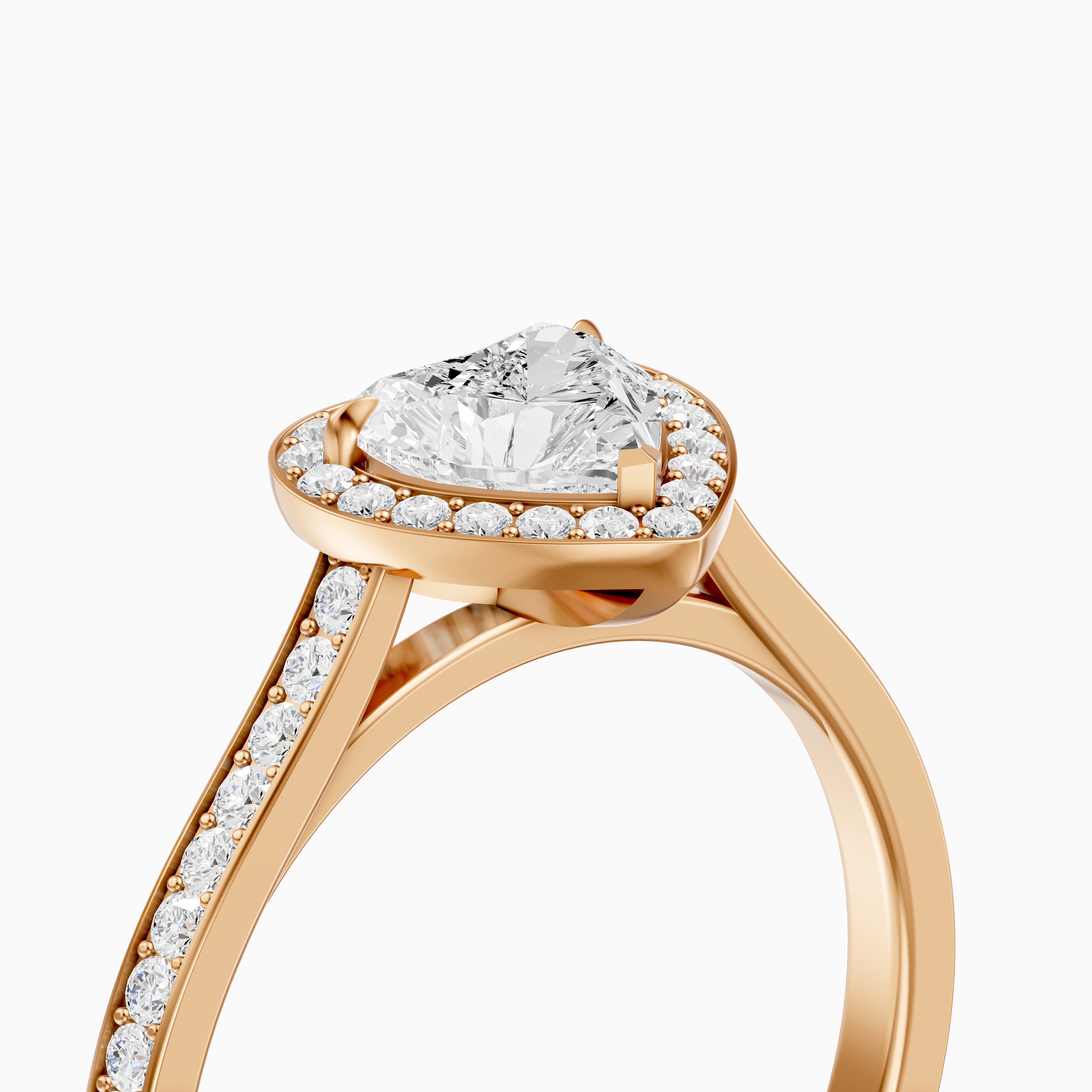 Rhiann Heart Shaped Halo Channel Set Lab Grown Diamond Ring