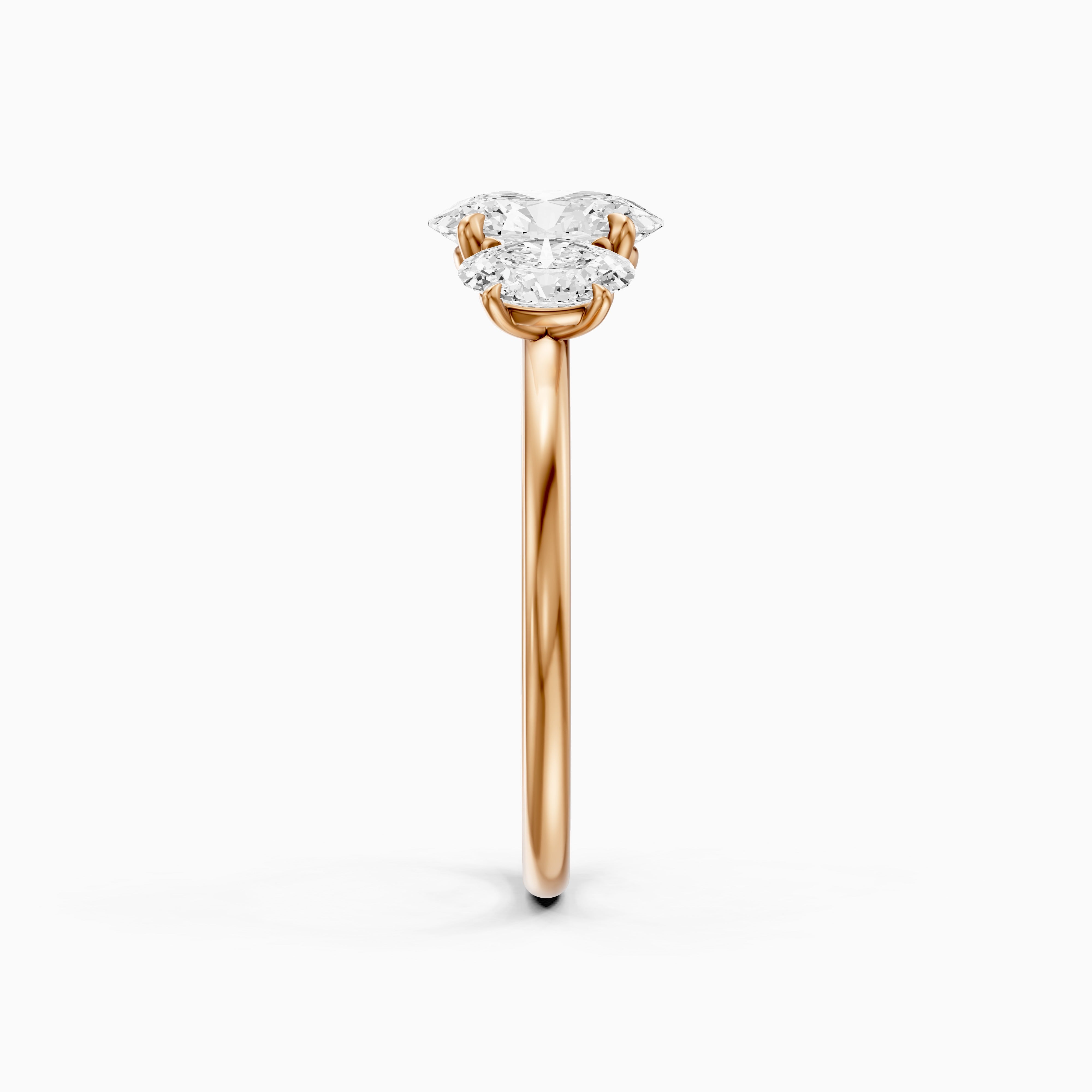 Aurora Oval Cut Three Stone Prong Set Moissanite Diamond Ring