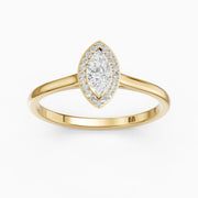 Evelyn Marquise Cut Halo Low Profile Lab Grown Diamond Ring