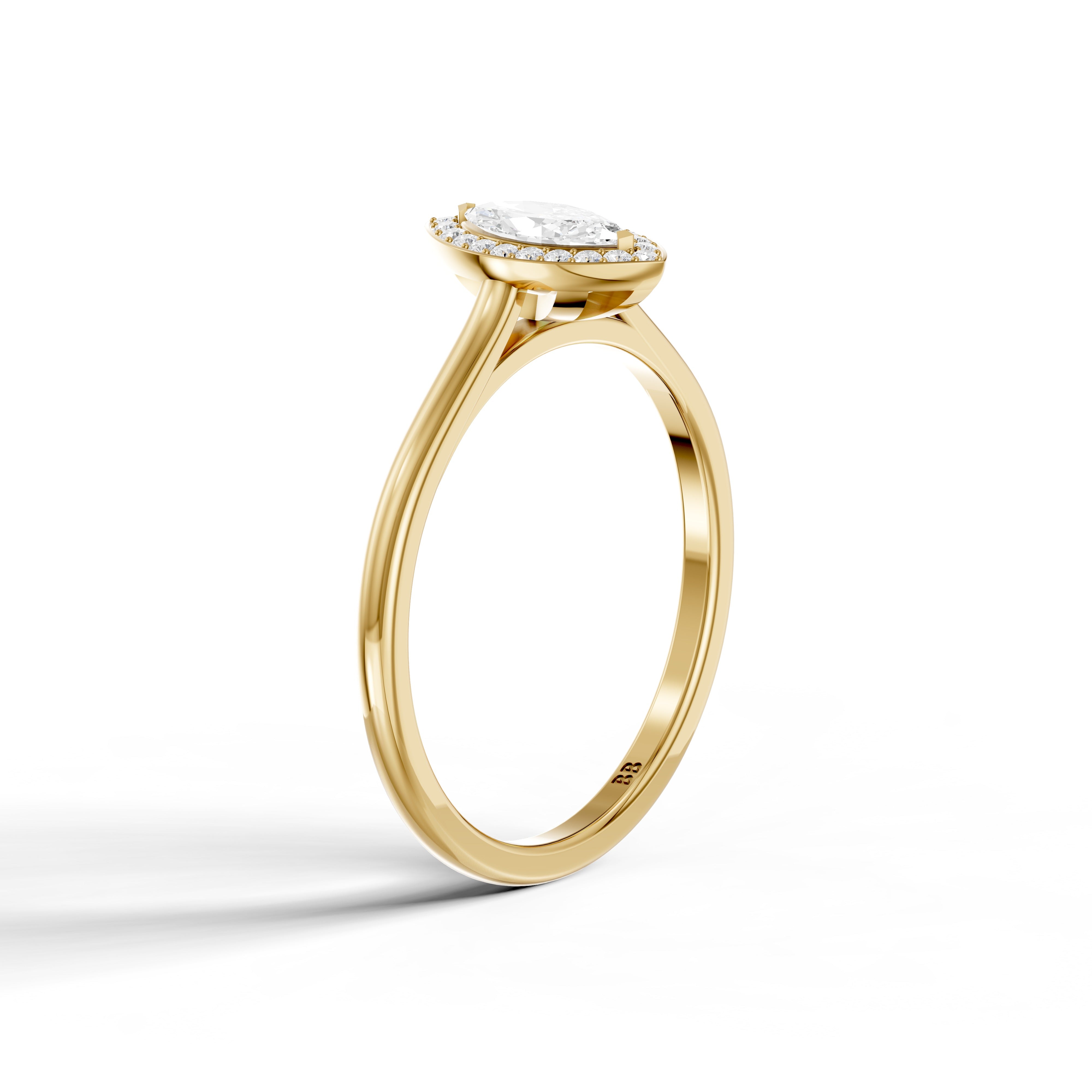 Evelyn Marquise Cut Halo Low Profile Lab Grown Diamond Ring