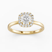 Stella Round Cut Halo Moissanite Diamond Engagement Ring