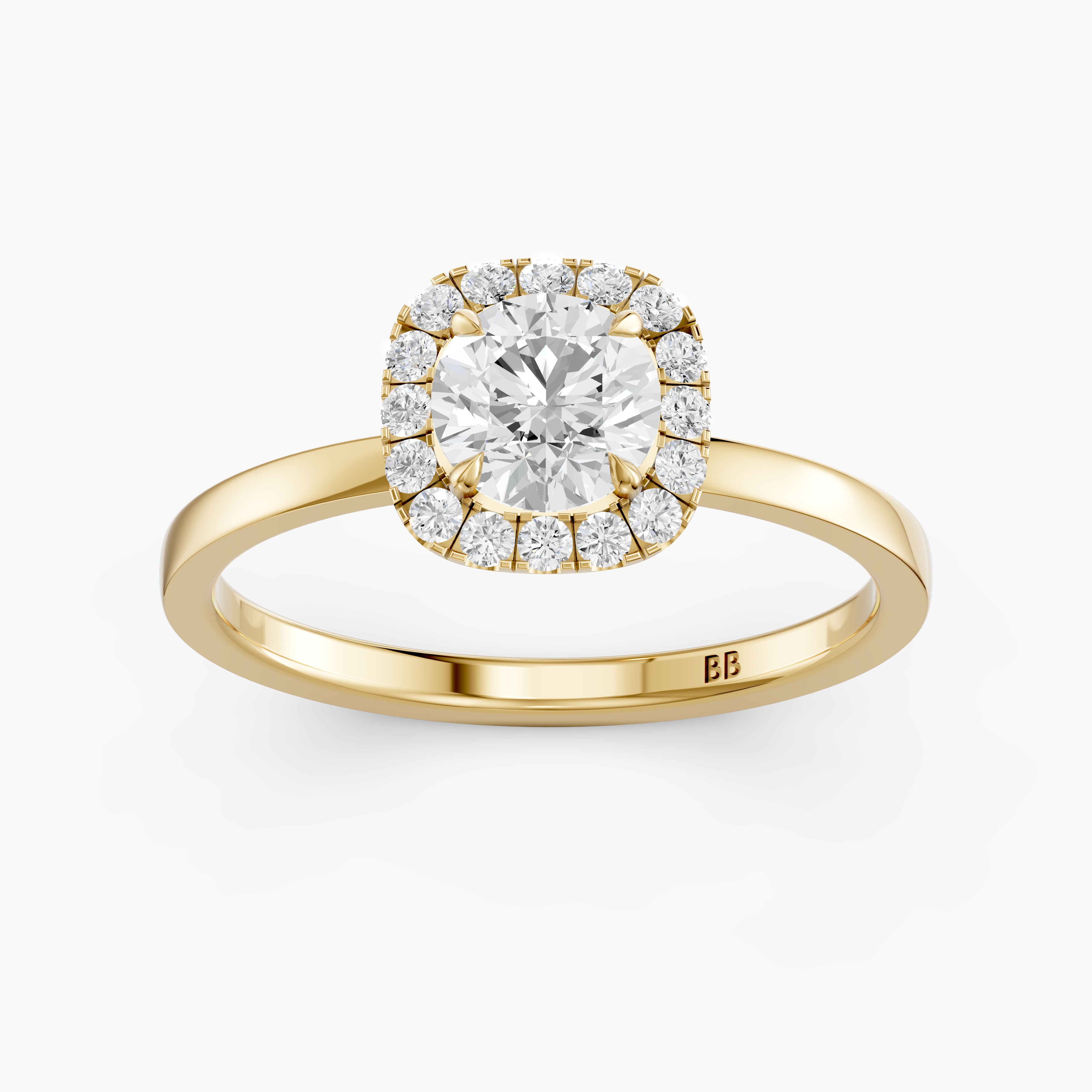 Stella Round Cut Halo Lab Grown Diamond Engagement Ring