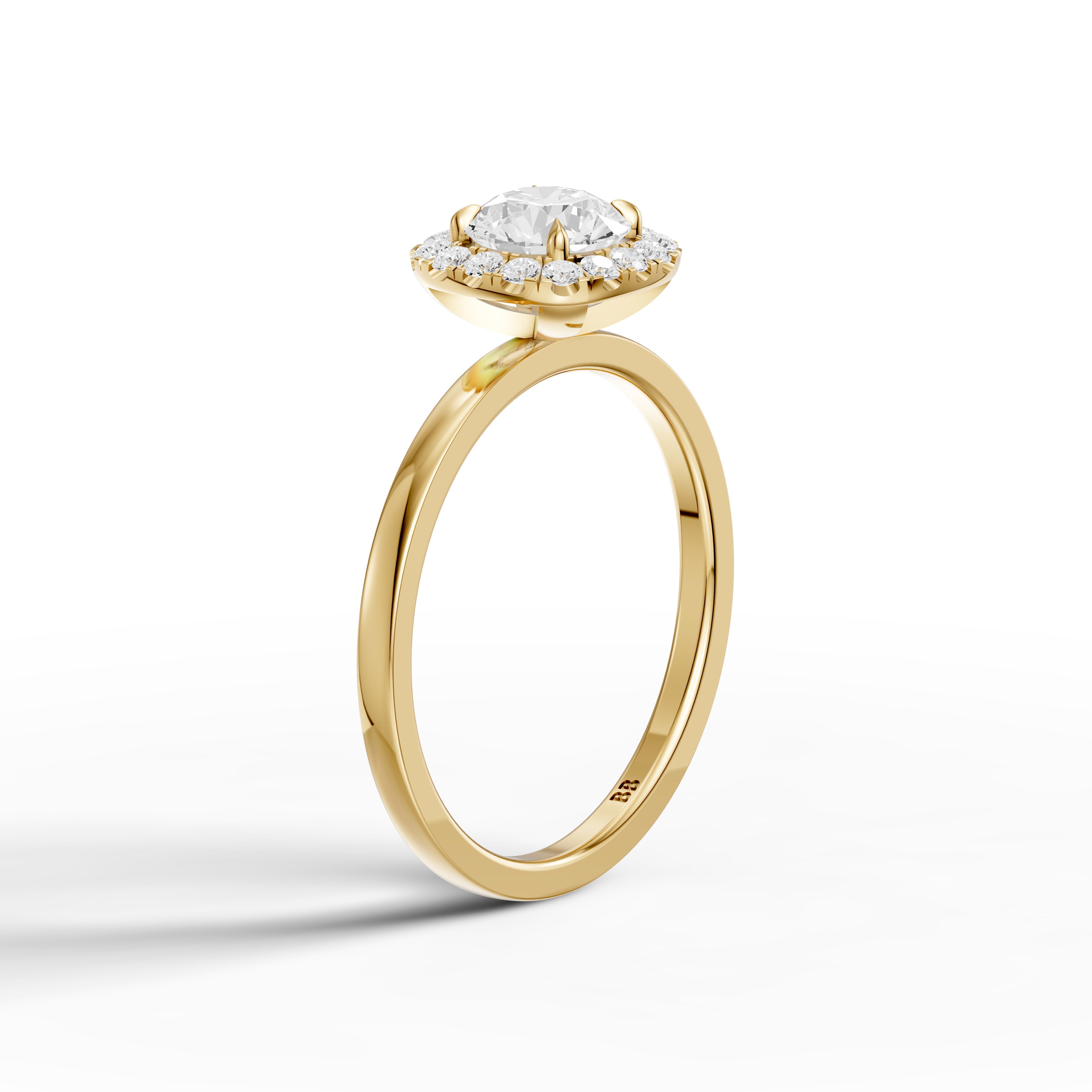Stella Round Cut Halo Lab Grown Diamond Engagement Ring