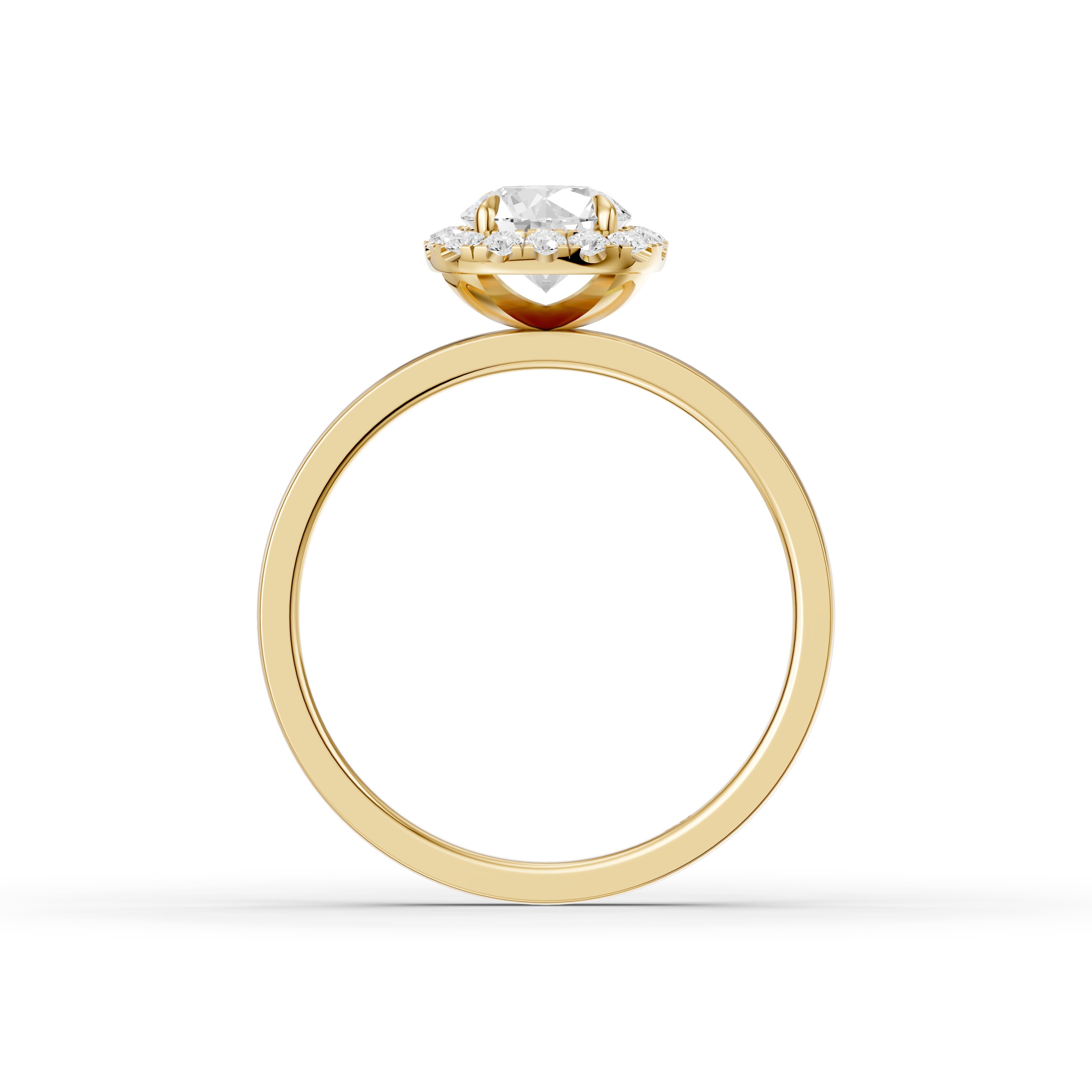 Stella Round Cut Halo Moissanite Diamond Engagement Ring