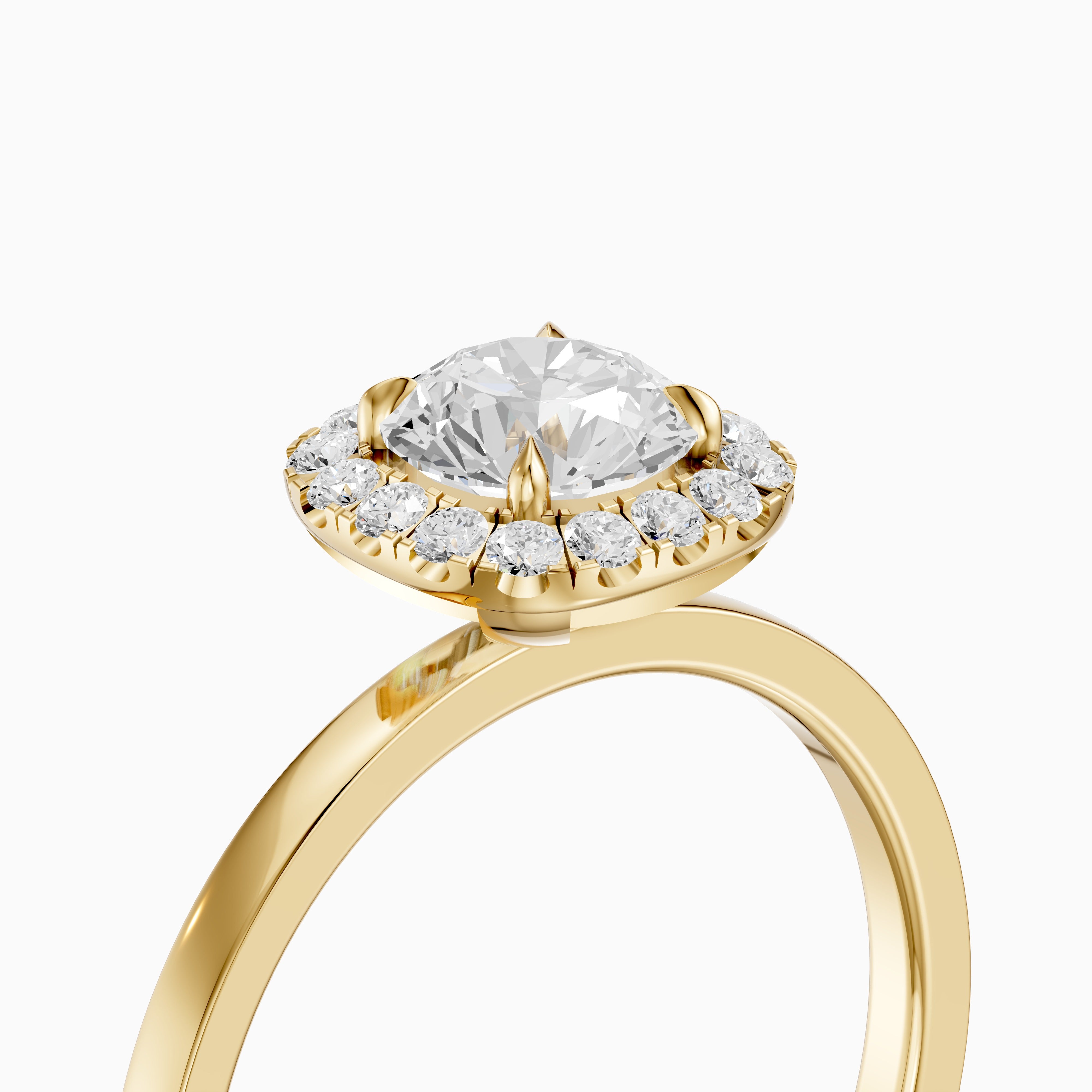 Stella Round Cut Halo Moissanite Diamond Engagement Ring