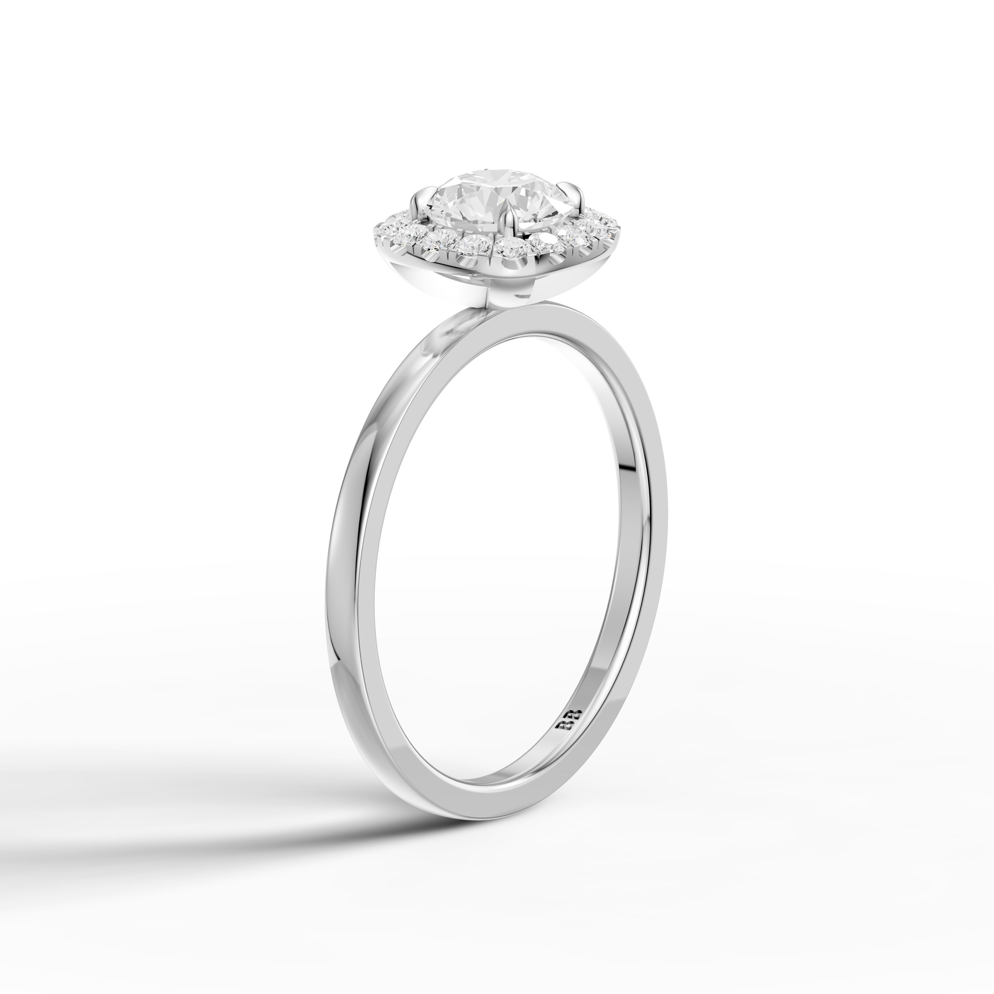Stella Round Cut Halo Moissanite Diamond Engagement Ring