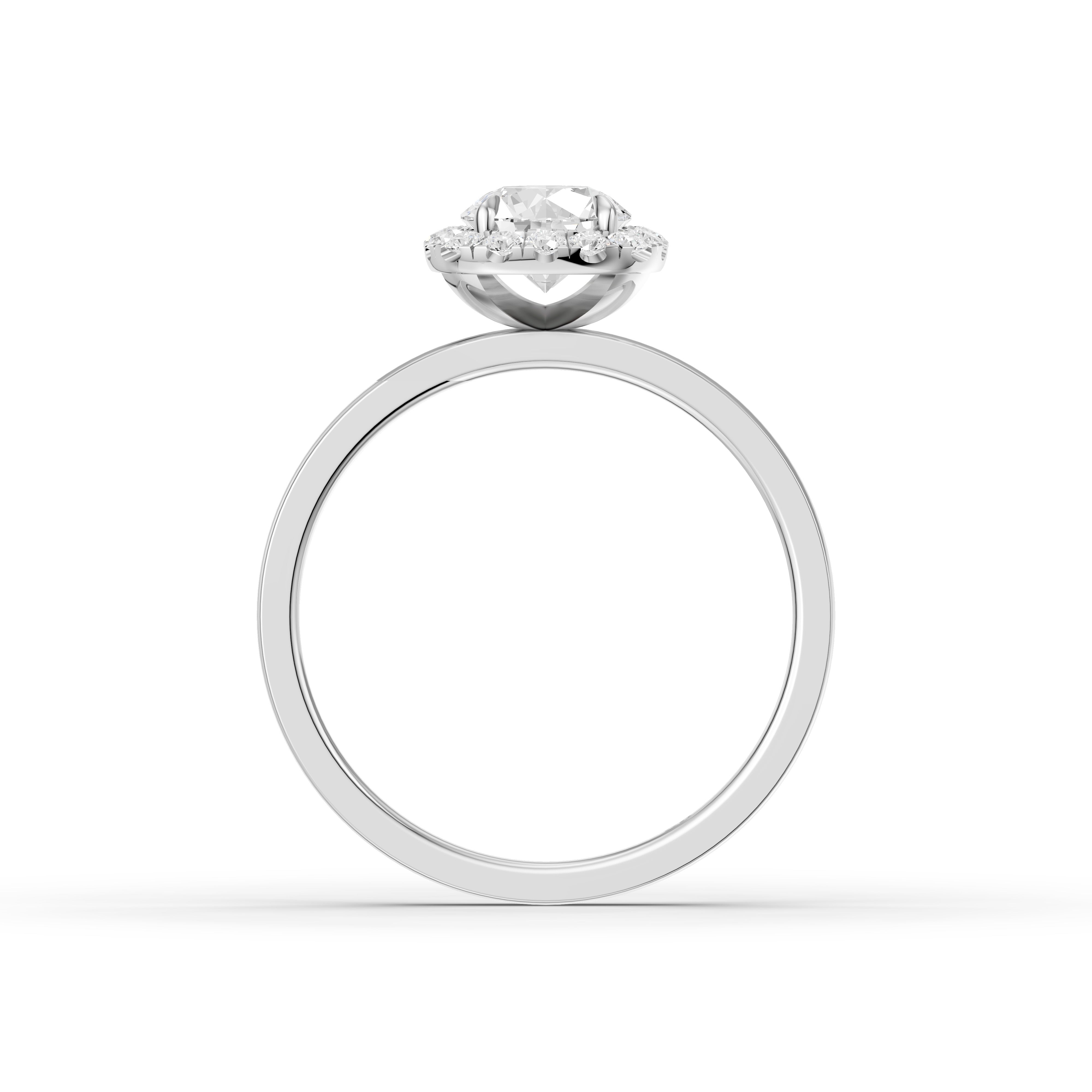 Stella Round Cut Halo Moissanite Diamond Engagement Ring