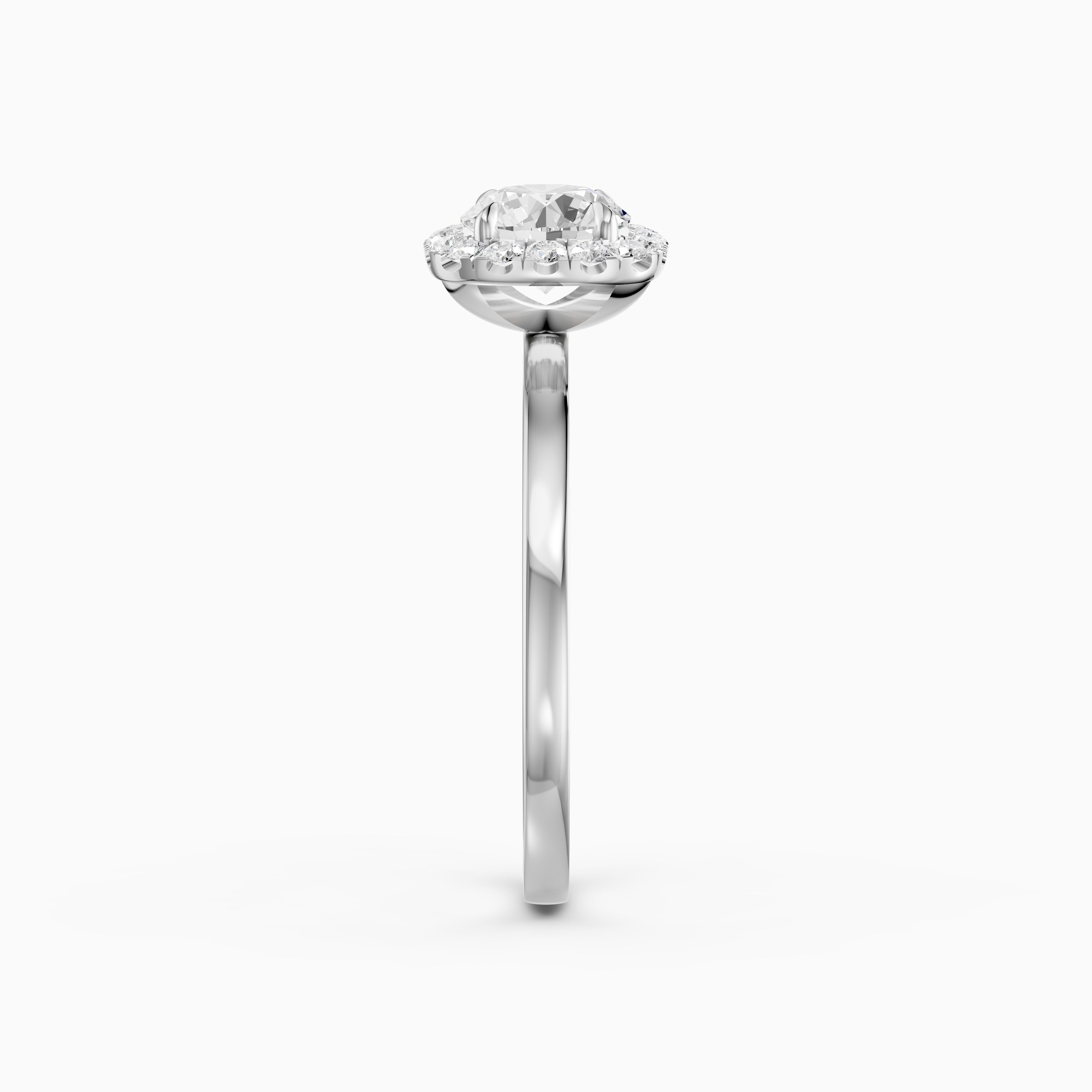 Stella Round Cut Halo Moissanite Diamond Engagement Ring