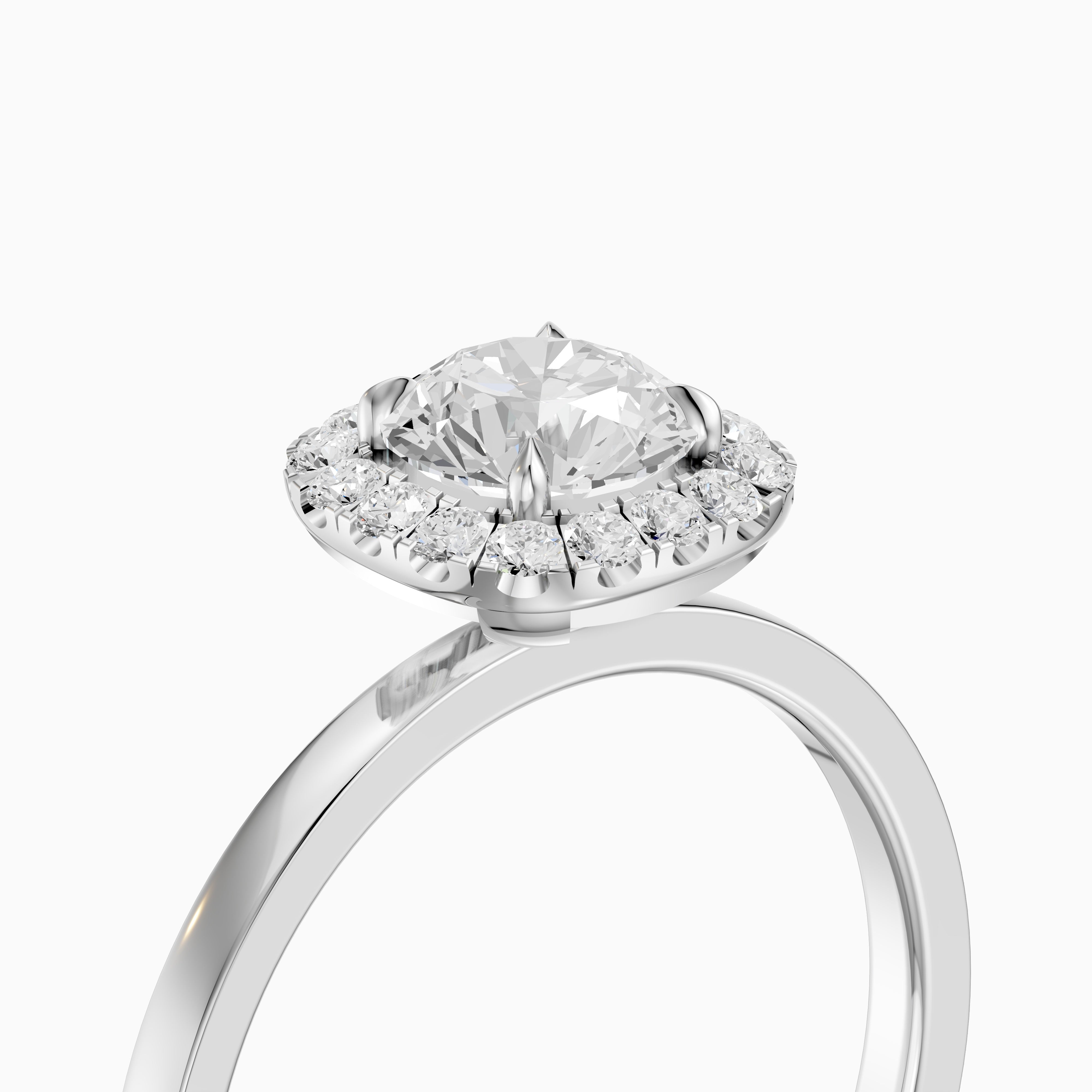 Stella Round Cut Halo Moissanite Diamond Engagement Ring
