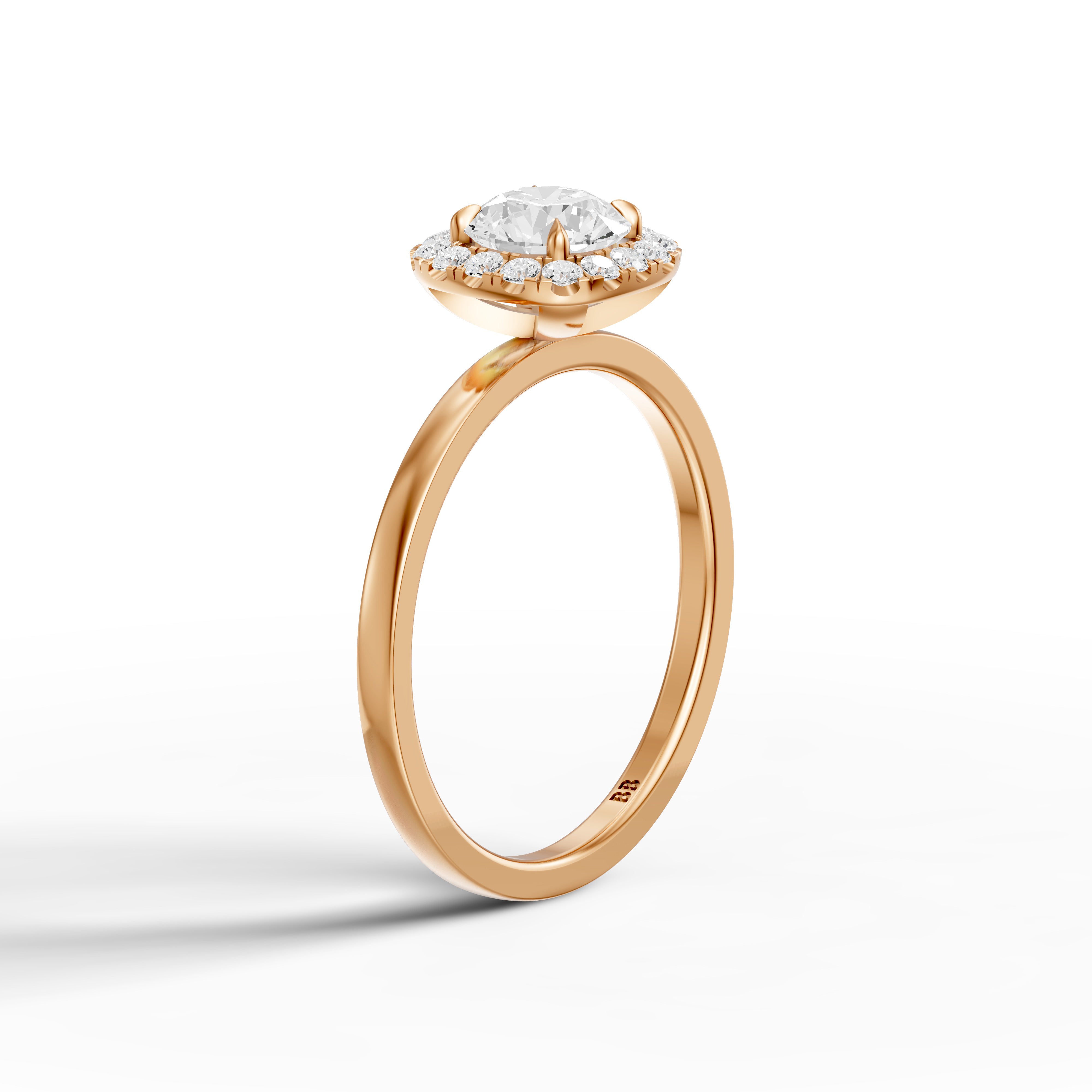 Stella Round Cut Halo Moissanite Diamond Engagement Ring