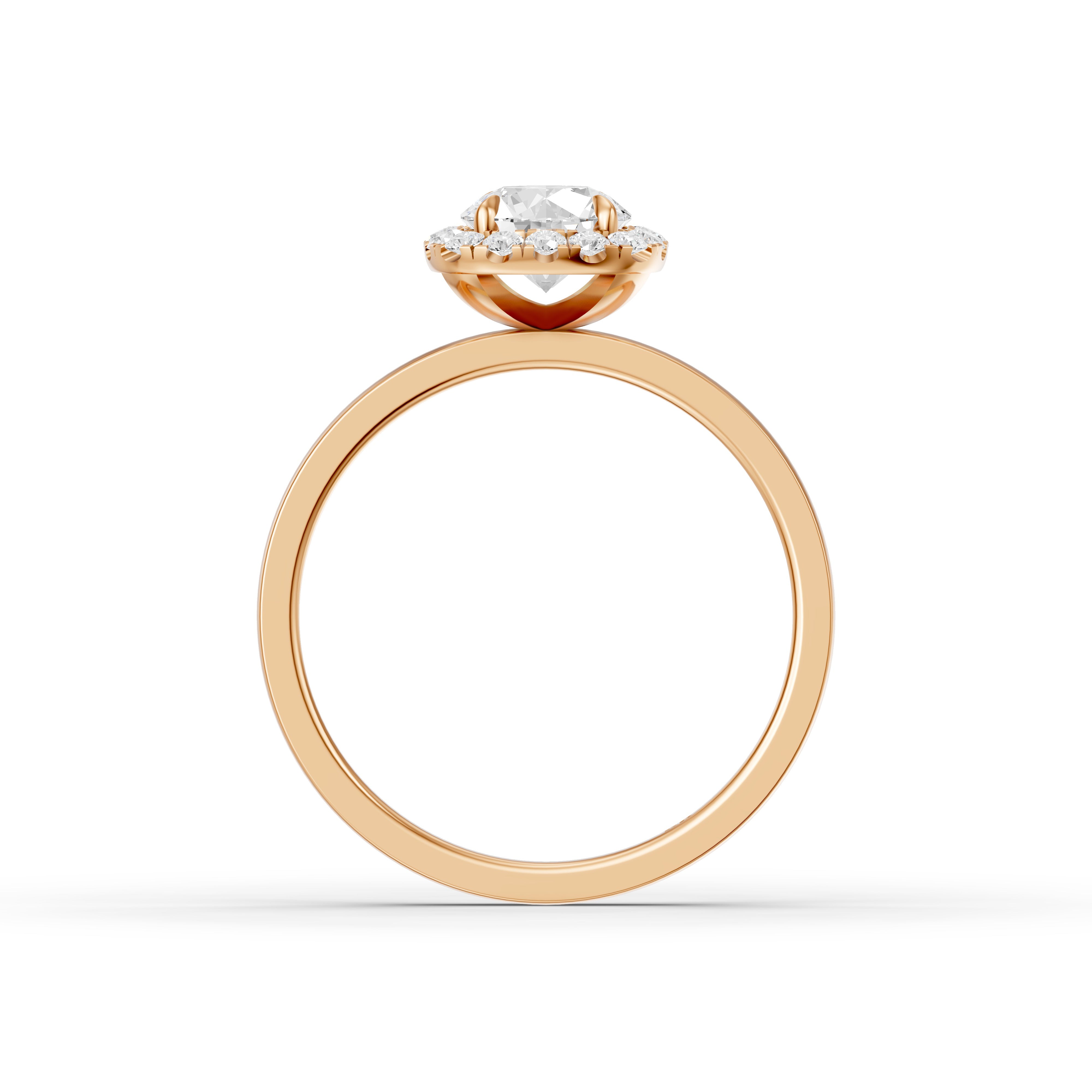 Stella Round Cut Halo Moissanite Diamond Engagement Ring